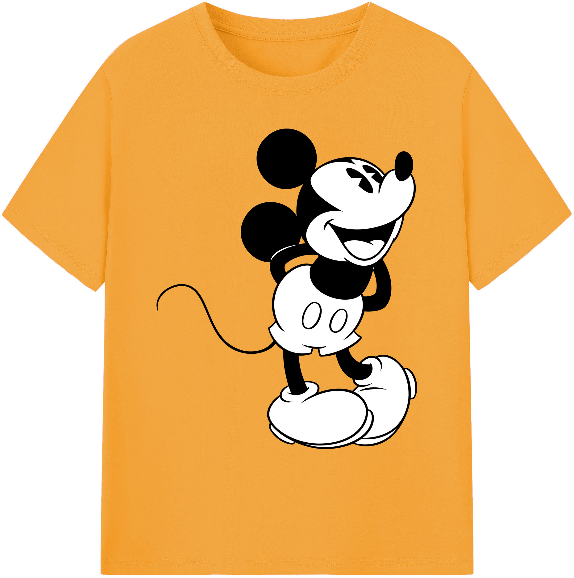 ミッキーマウス Mickey Mouse 綿100％ メンズ半袖Tシャツ｜肌触りやわらか＆通気性