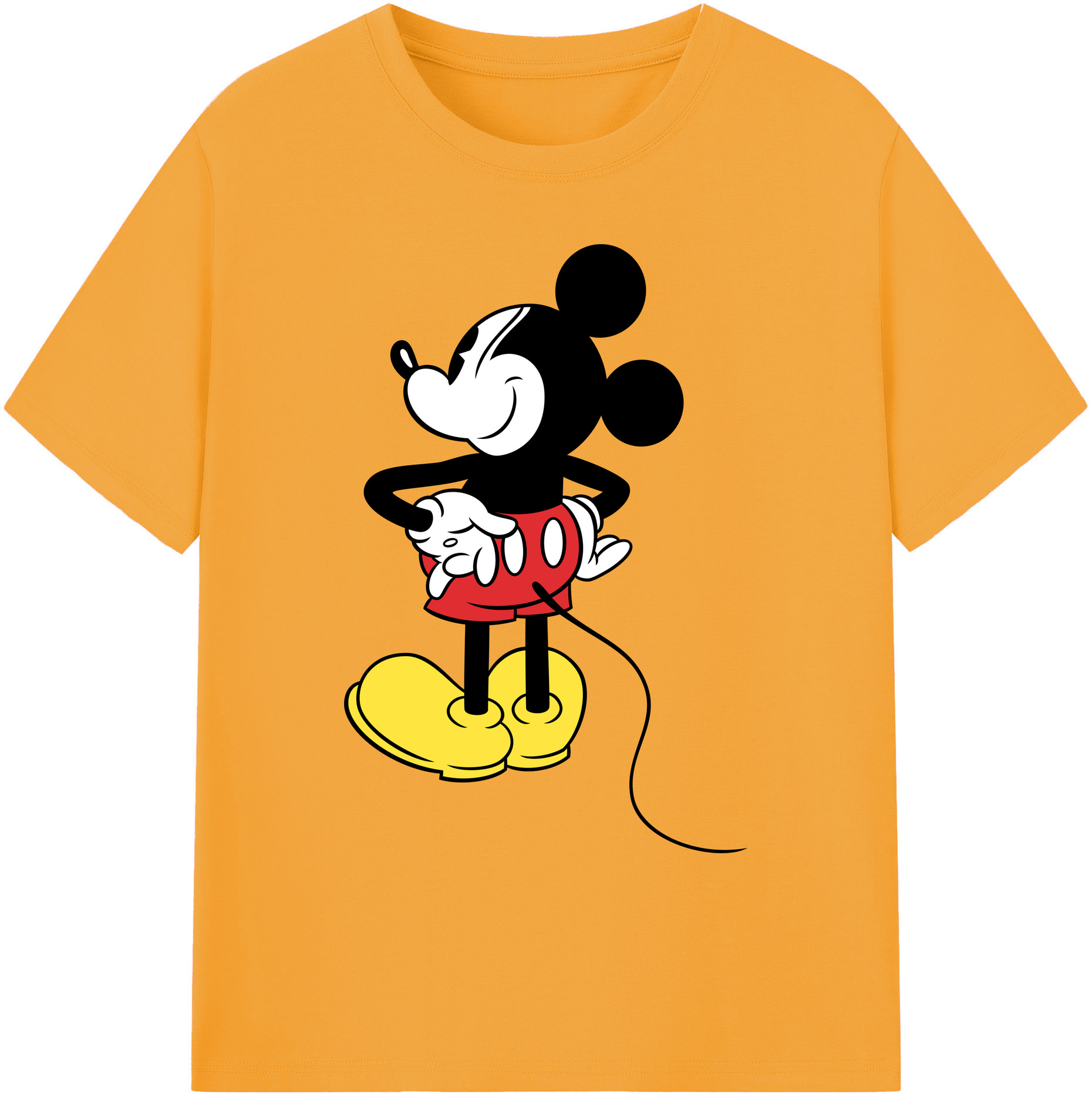 ミッキーマウス Mickey Mouse 綿100％ メンズ半袖Tシャツ｜肌触りやわらか＆通気性