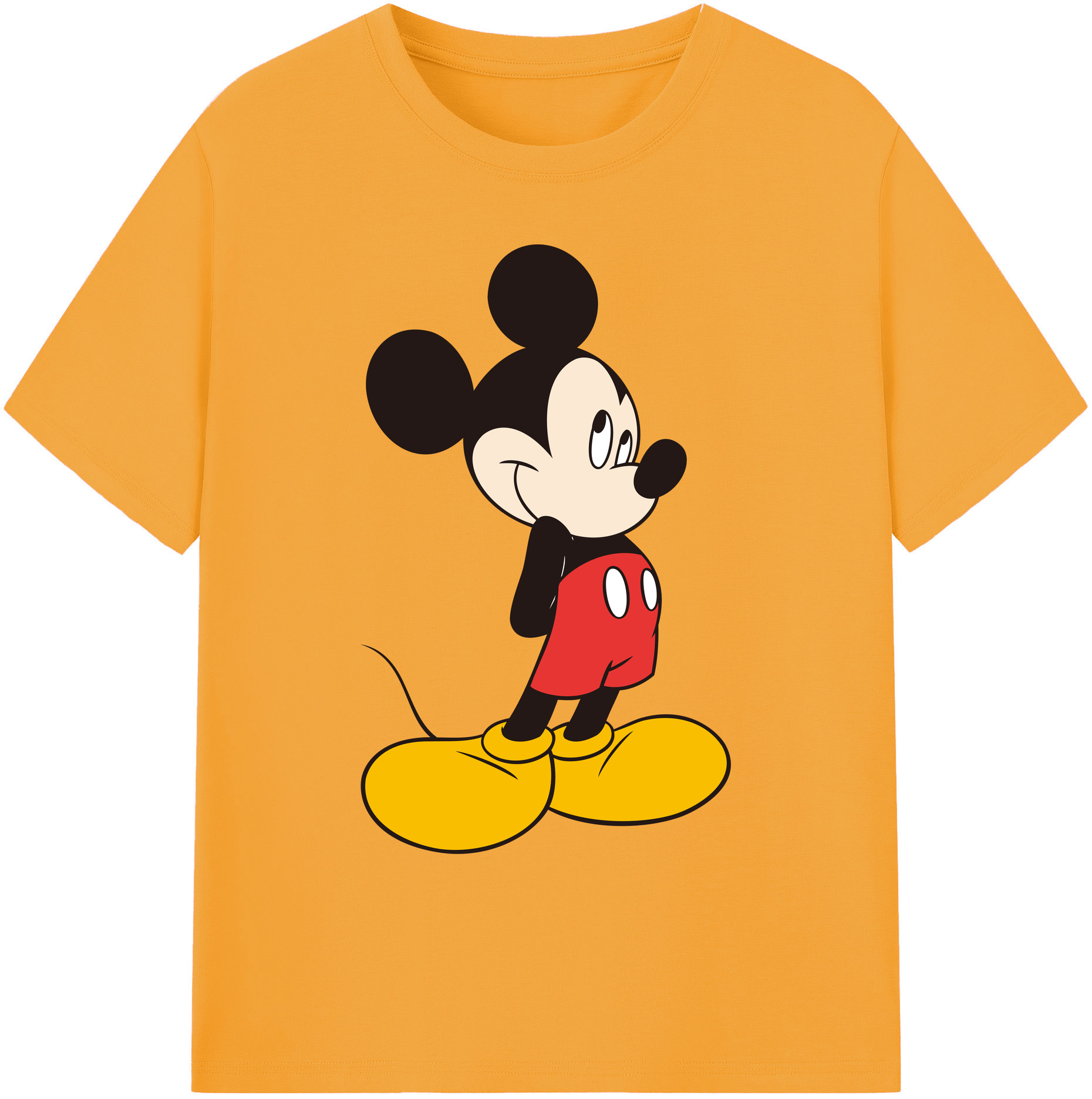 ミッキーマウス Mickey Mouse 綿100％ メンズ半袖Tシャツ｜肌触りやわらか＆通気性