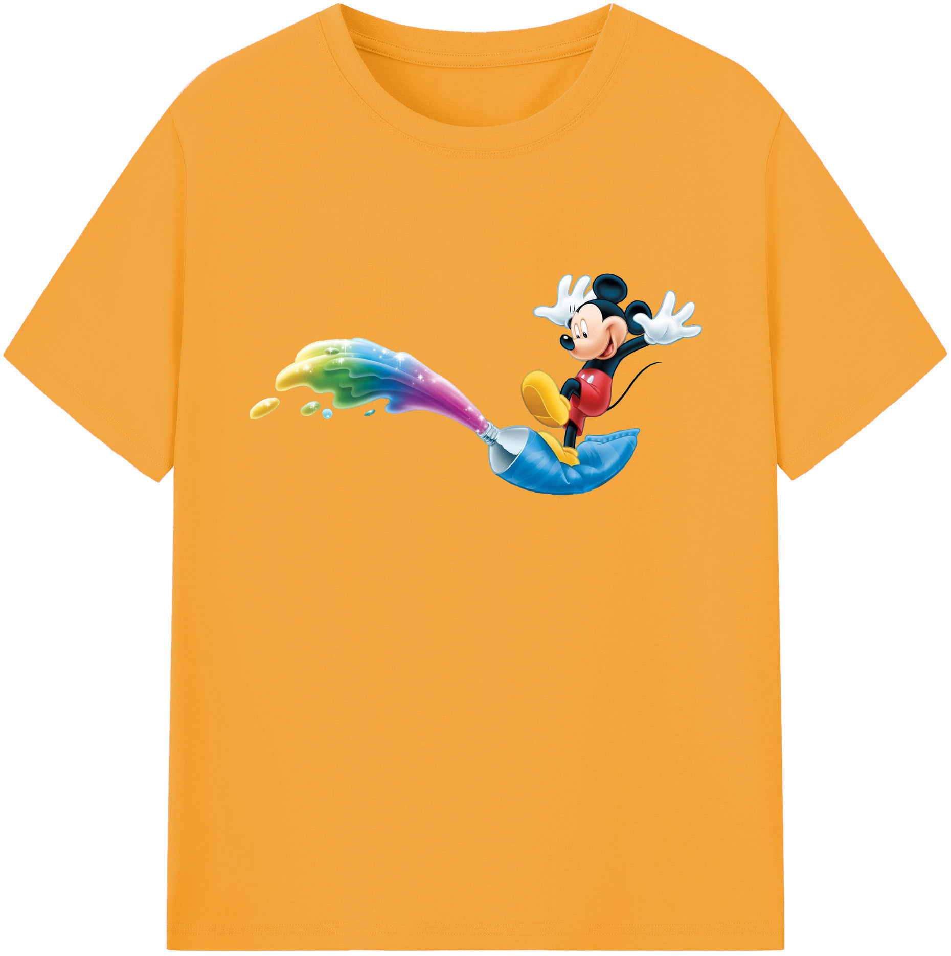 ミッキーマウス Mickey Mouse 綿100％ メンズ半袖Tシャツ｜肌触りやわらか＆通気性