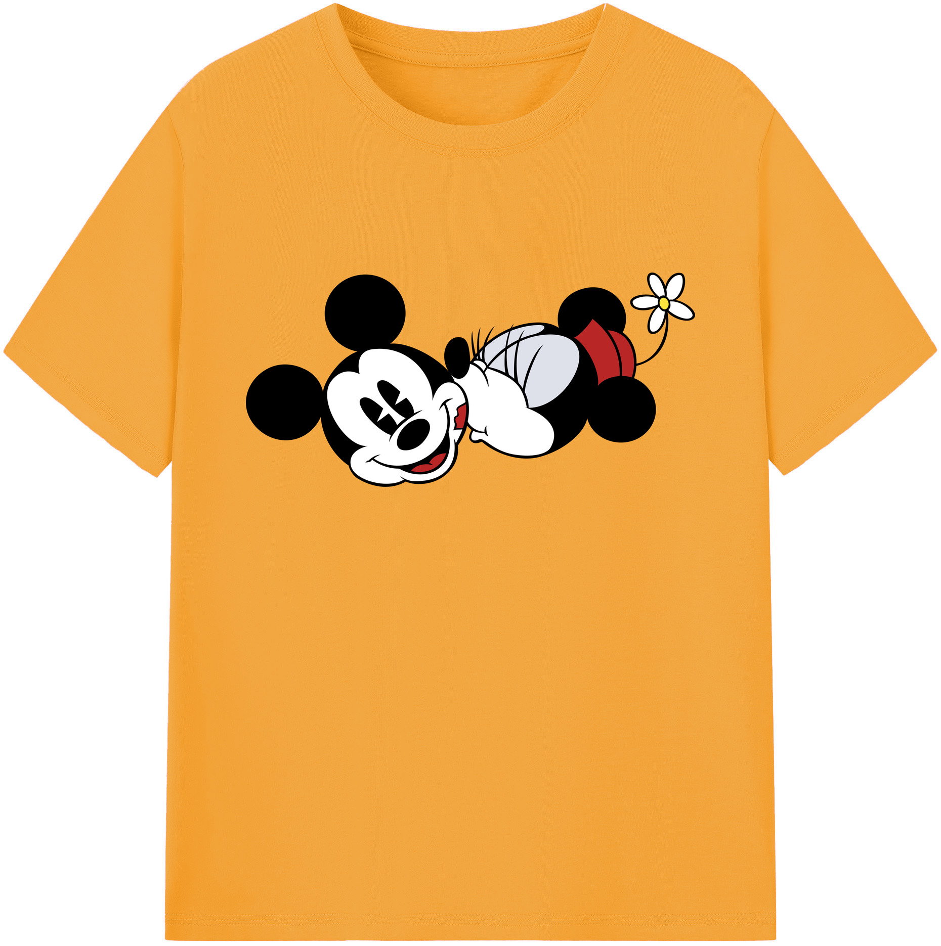 ミッキーマウス Mickey Mouse 綿100％ メンズ半袖Tシャツ｜肌触りやわらか＆通気性