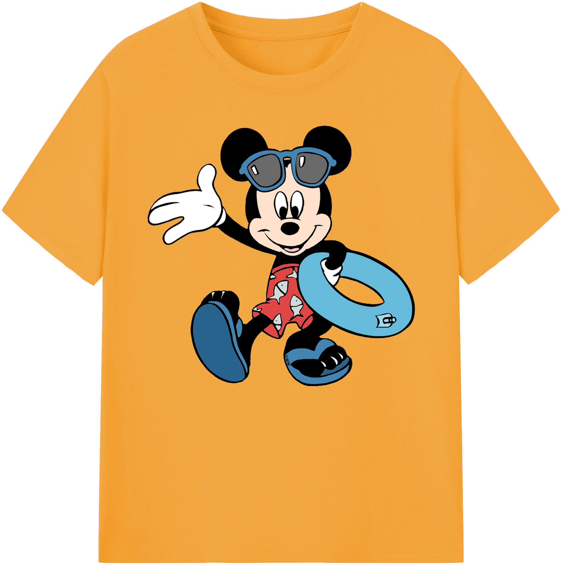ミッキーマウス Mickey Mouse 綿100％ メンズ半袖Tシャツ｜肌触りやわらか＆通気性