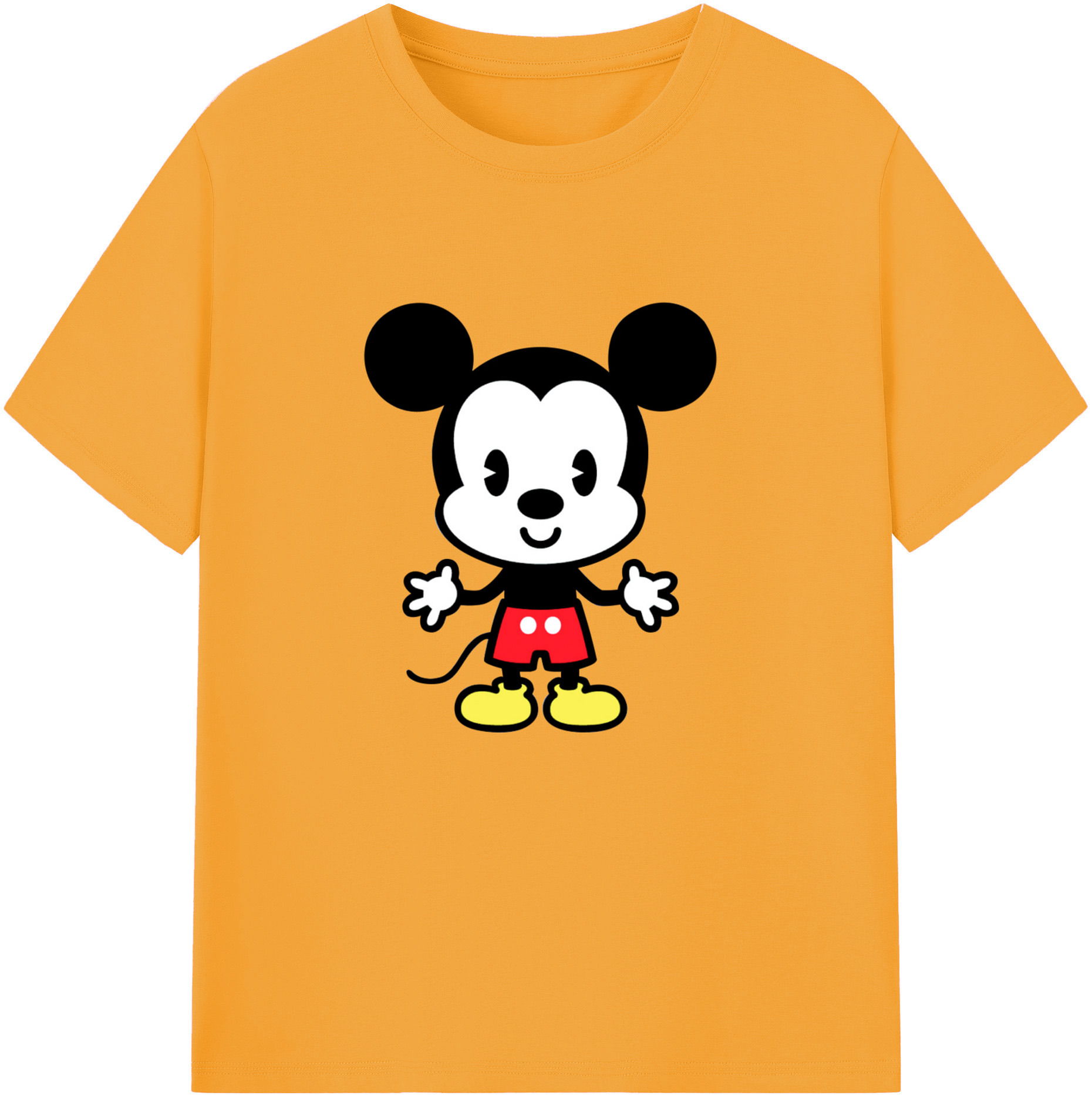 ミッキーマウス Mickey Mouse 綿100％ メンズ半袖Tシャツ｜肌触りやわらか＆通気性