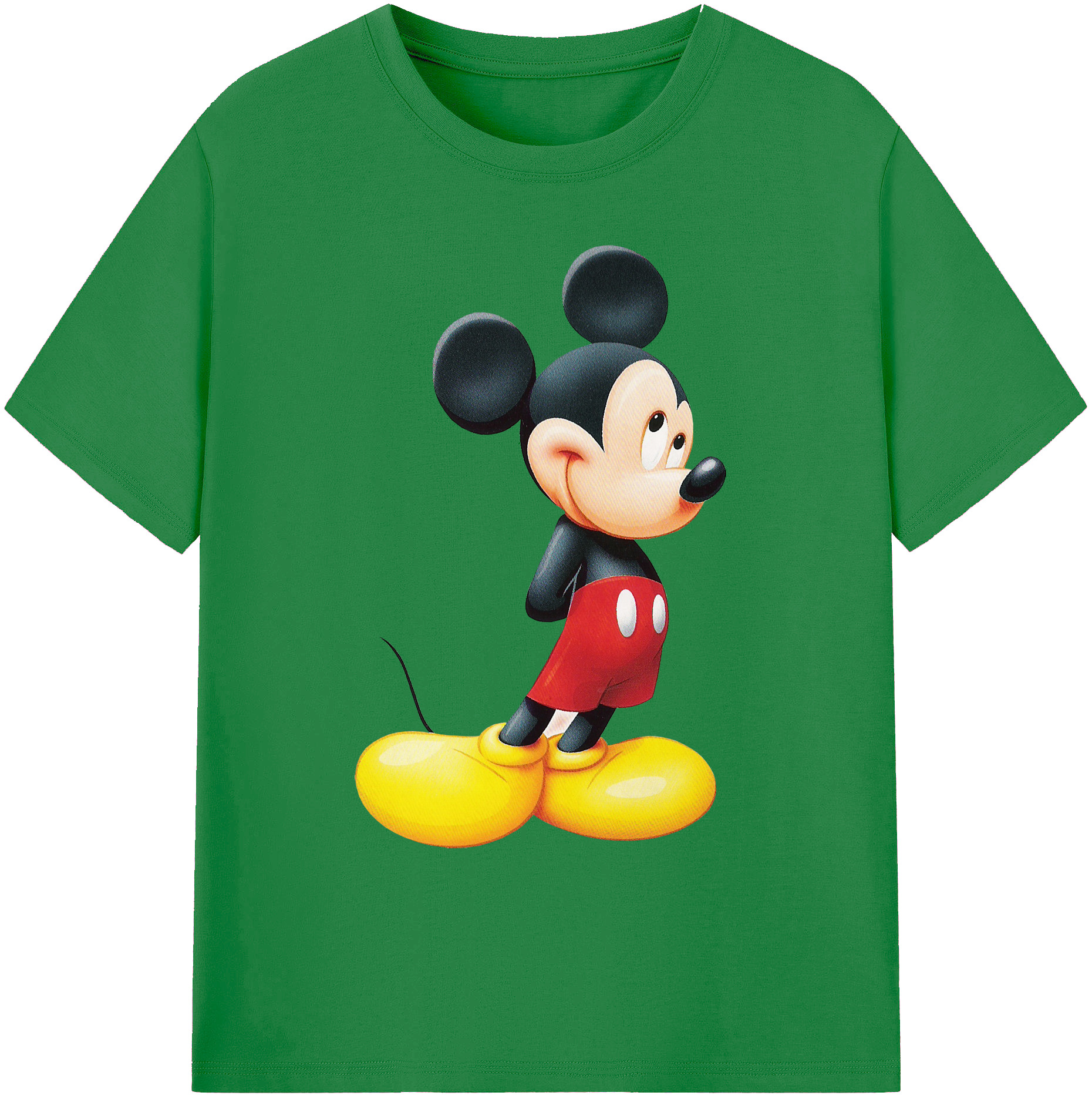 ミッキーマウス Mickey Mouse 綿100％ メンズ半袖Tシャツ｜肌触りやわらか＆通気性