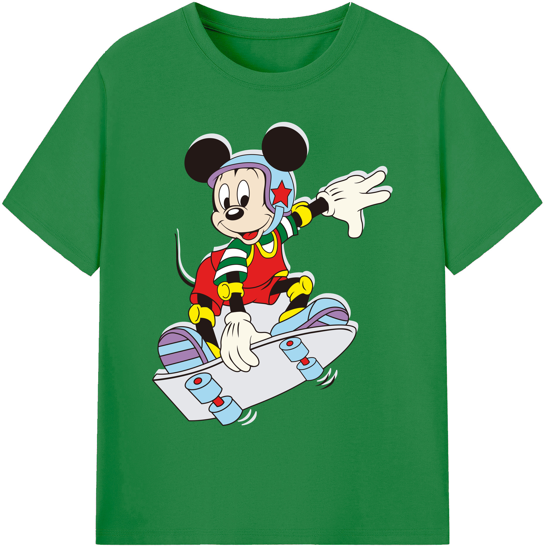 ミッキーマウス Mickey Mouse 綿100％ メンズ半袖Tシャツ｜肌触りやわらか＆通気性
