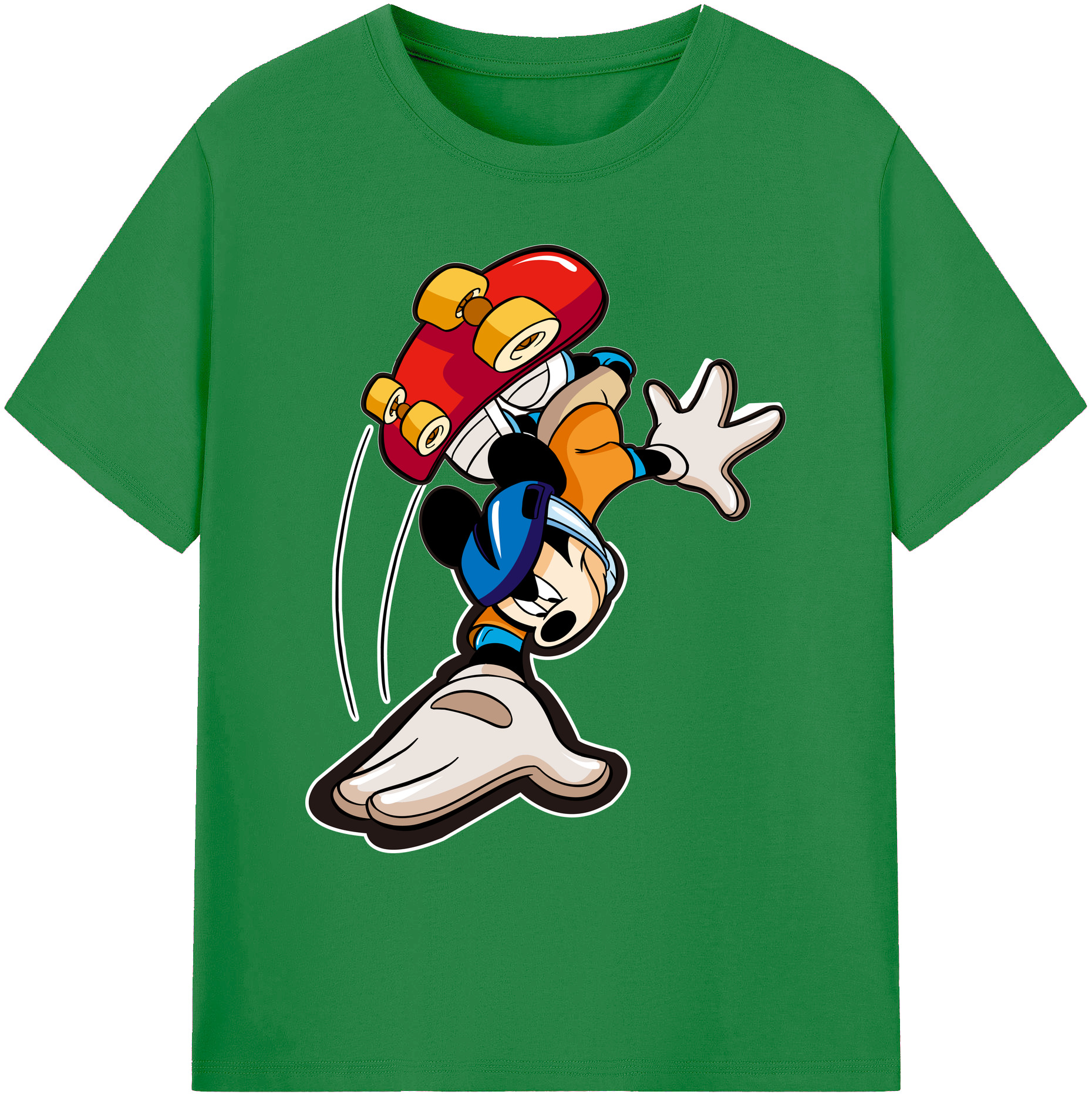 ミッキーマウス Mickey Mouse 綿100％ メンズ半袖Tシャツ｜肌触りやわらか＆通気性