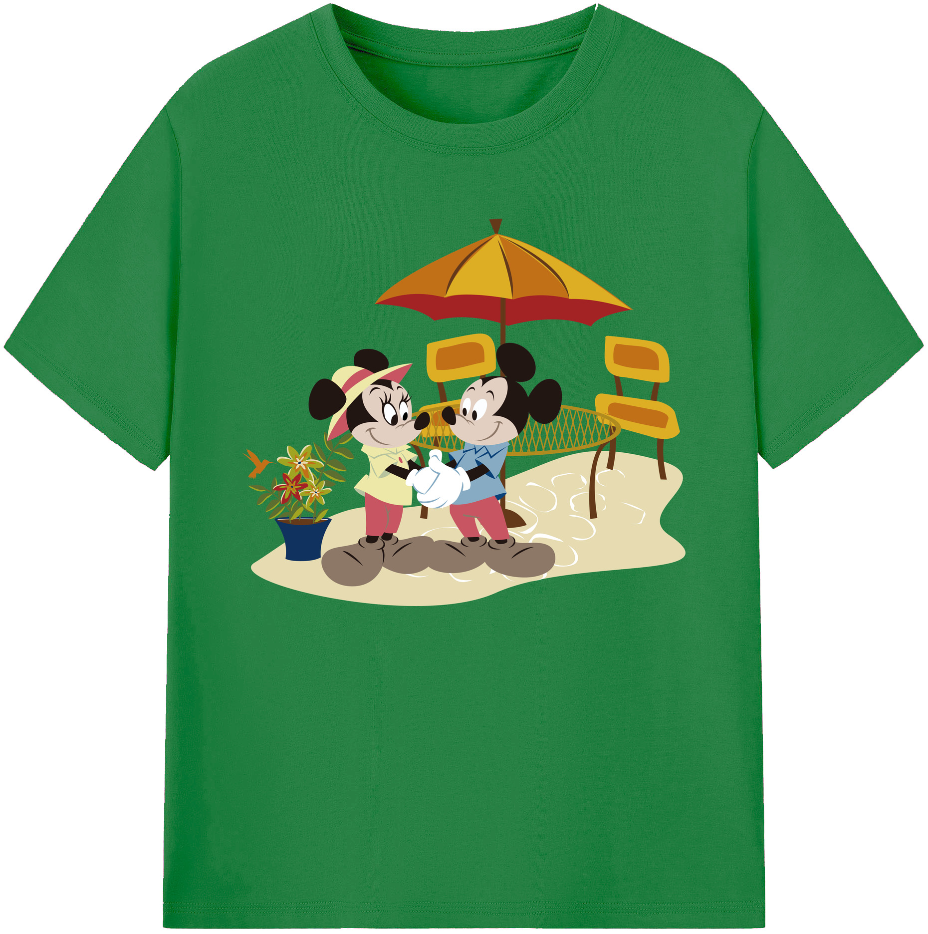 ミッキーマウス Mickey Mouse 綿100％ メンズ半袖Tシャツ｜肌触りやわらか＆通気性