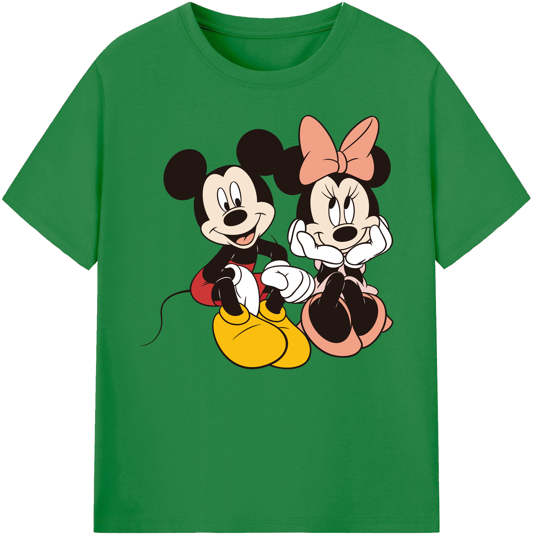 ミッキーマウス Mickey Mouse 綿100％ メンズ半袖Tシャツ｜肌触りやわらか＆通気性