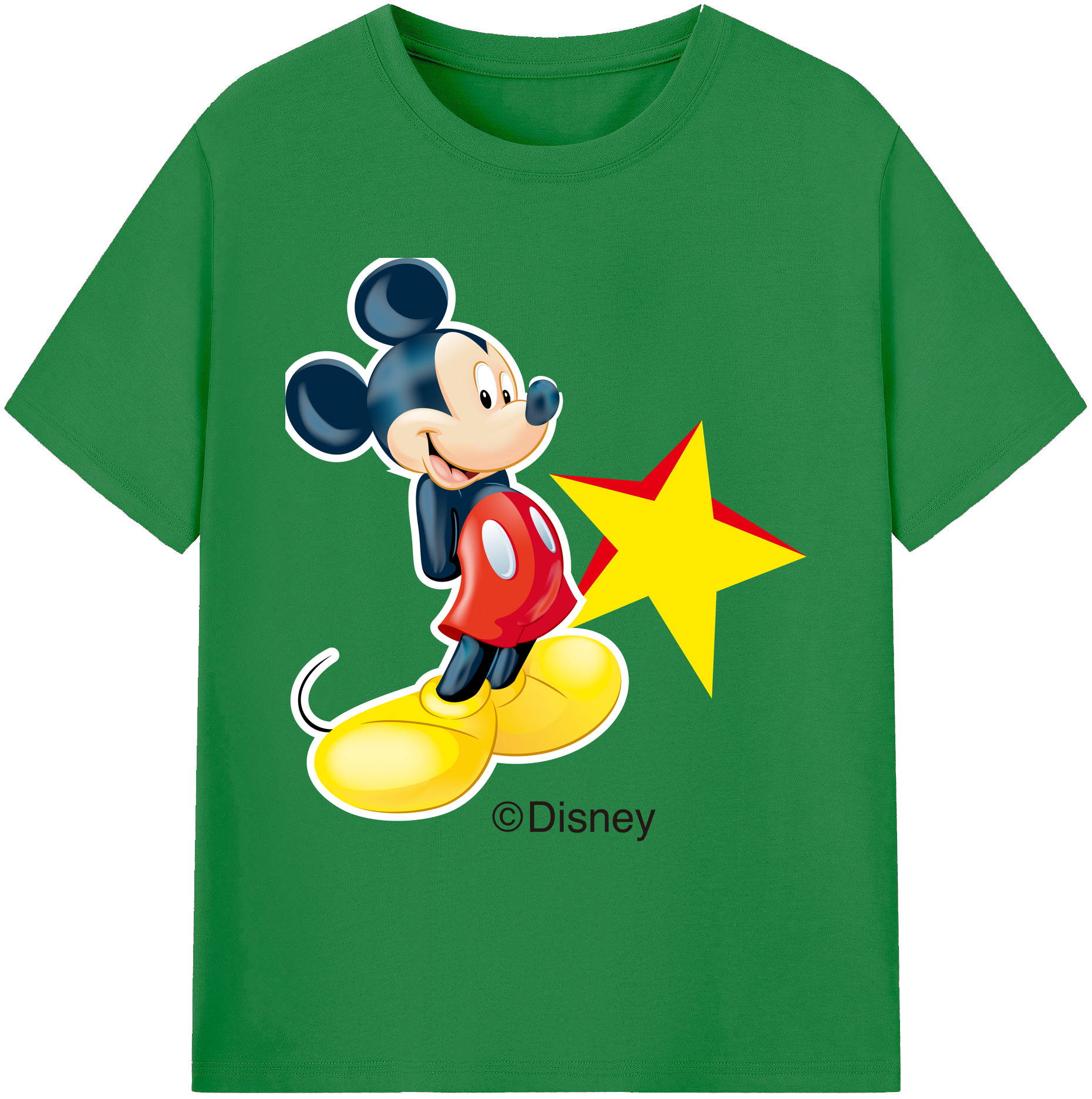 ミッキーマウス Mickey Mouse 綿100％ メンズ半袖Tシャツ｜肌触りやわらか＆通気性