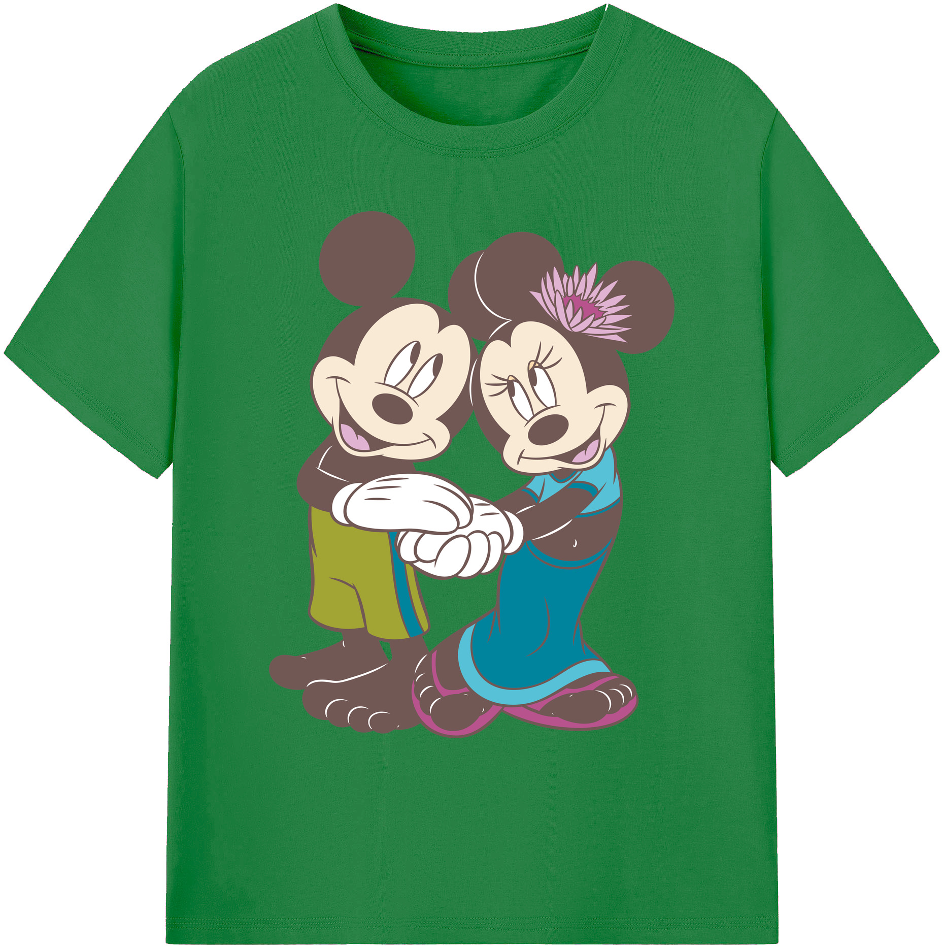 ミッキーマウス Mickey Mouse 綿100％ メンズ半袖Tシャツ｜肌触りやわらか＆通気性