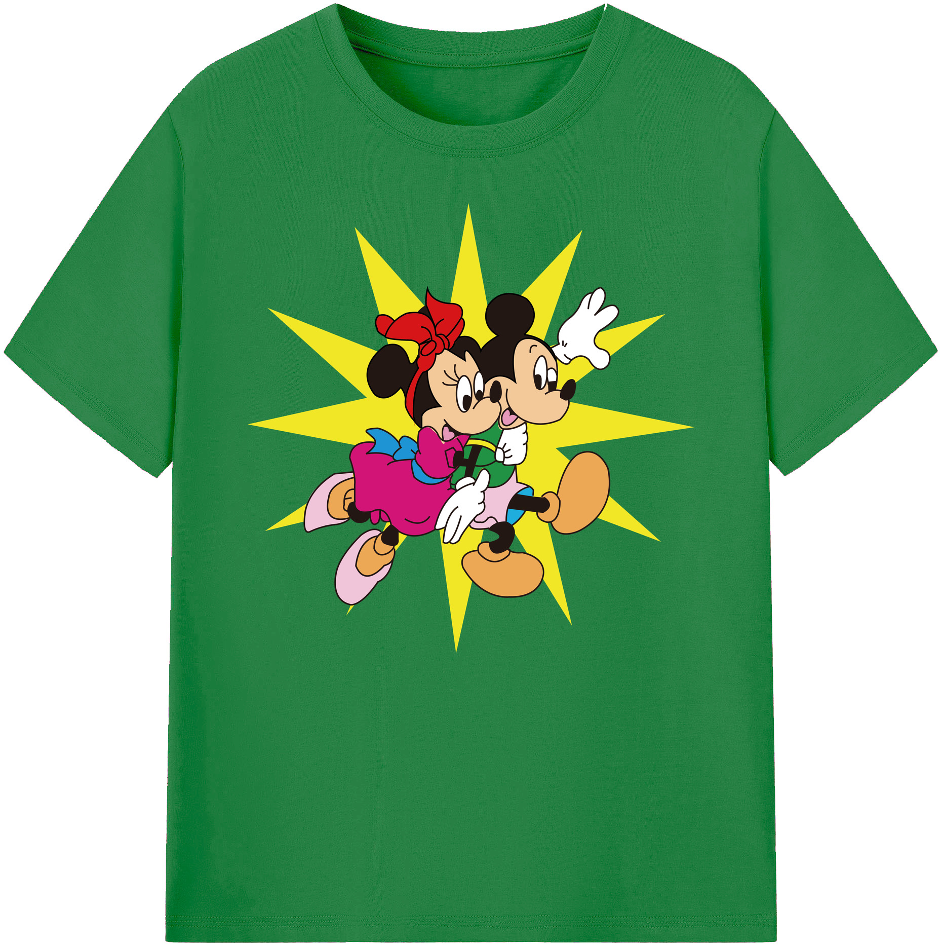 ミッキーマウス Mickey Mouse 綿100％ メンズ半袖Tシャツ｜肌触りやわらか＆通気性