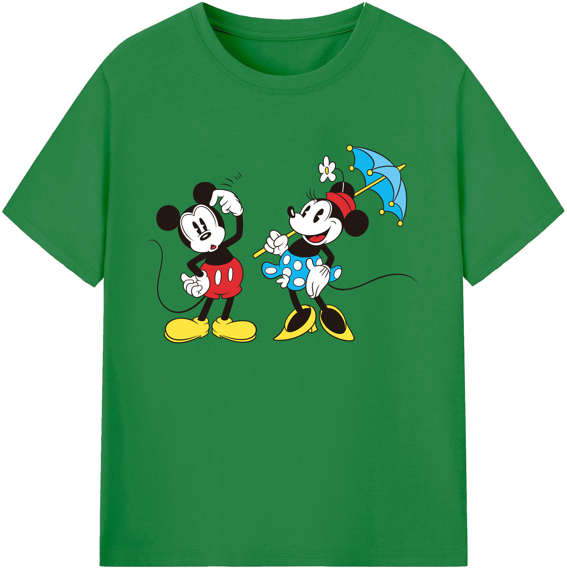 ミッキーマウス Mickey Mouse 綿100％ メンズ半袖Tシャツ｜肌触りやわらか＆通気性