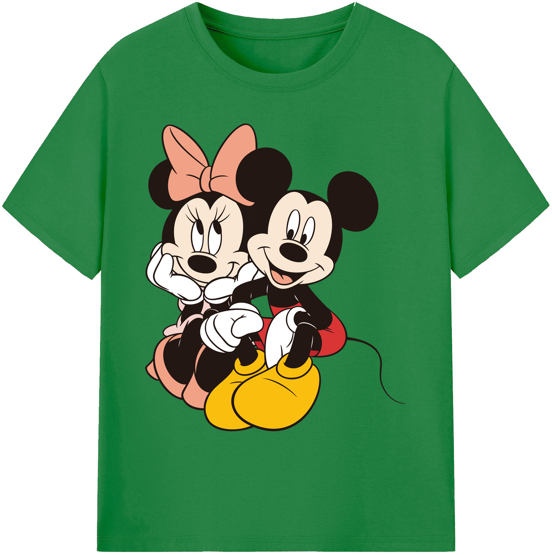 ミッキーマウス Mickey Mouse 綿100％ メンズ半袖Tシャツ｜肌触りやわらか＆通気性