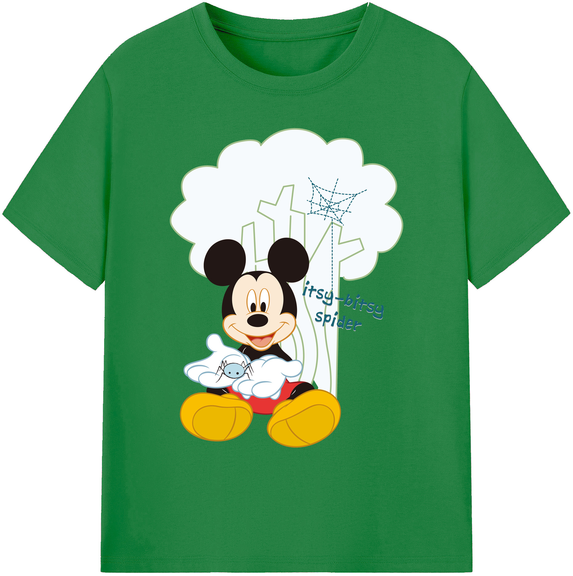ミッキーマウス Mickey Mouse 綿100％ メンズ半袖Tシャツ｜肌触りやわらか＆通気性