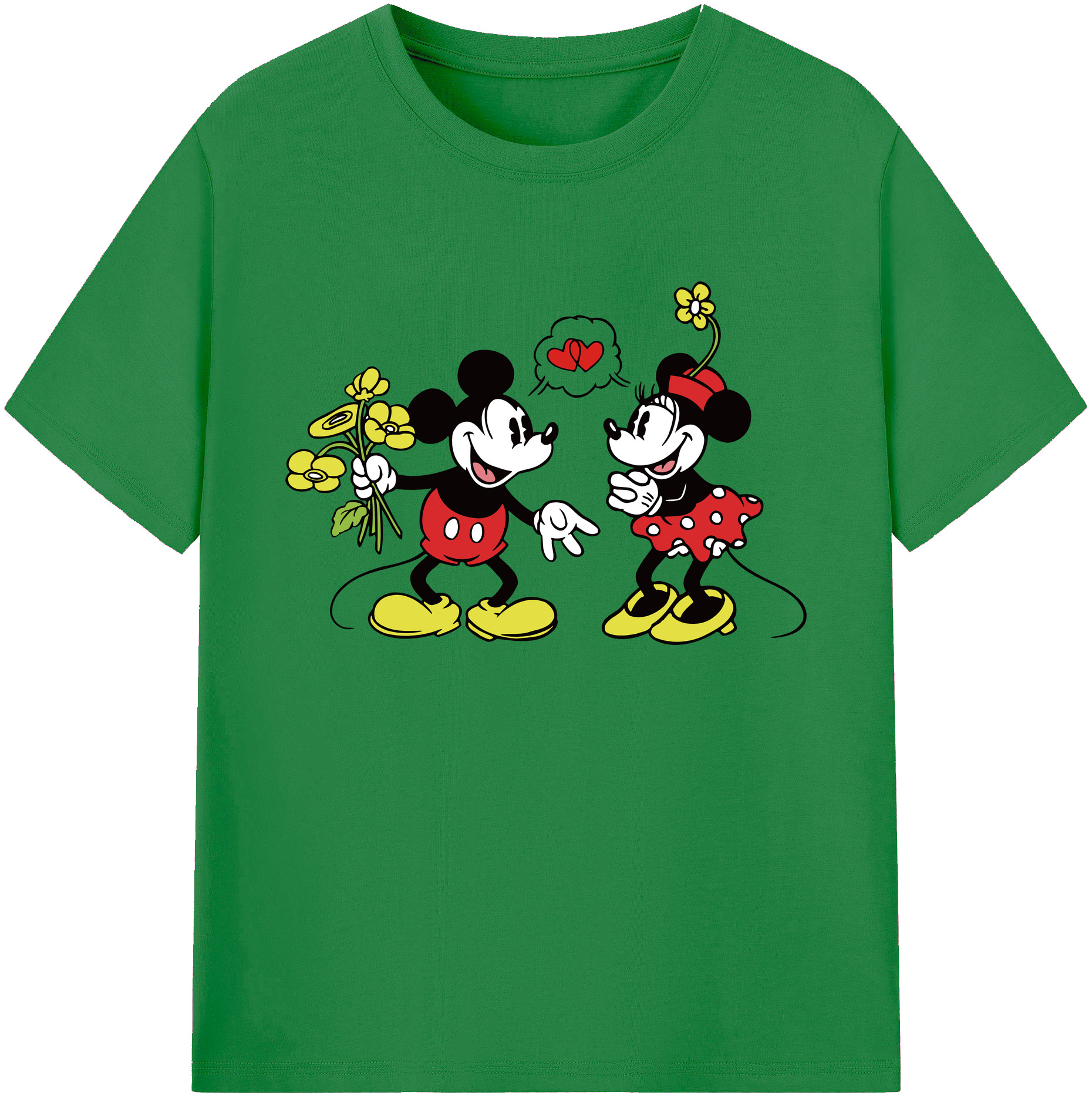 ミッキーマウス Mickey Mouse 綿100％ メンズ半袖Tシャツ｜肌触りやわらか＆通気性