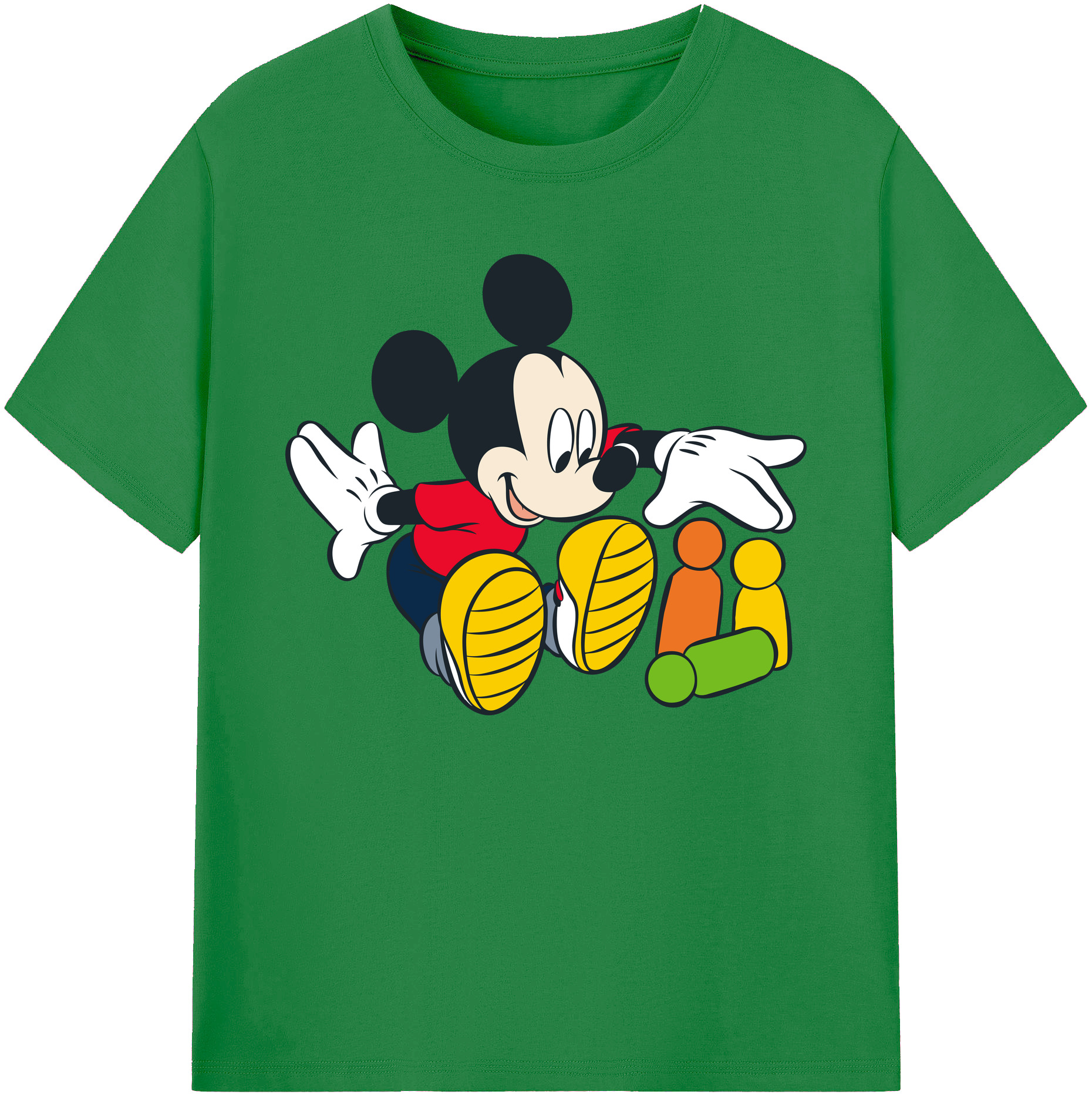 ミッキーマウス Mickey Mouse 綿100％ メンズ半袖Tシャツ｜肌触りやわらか＆通気性