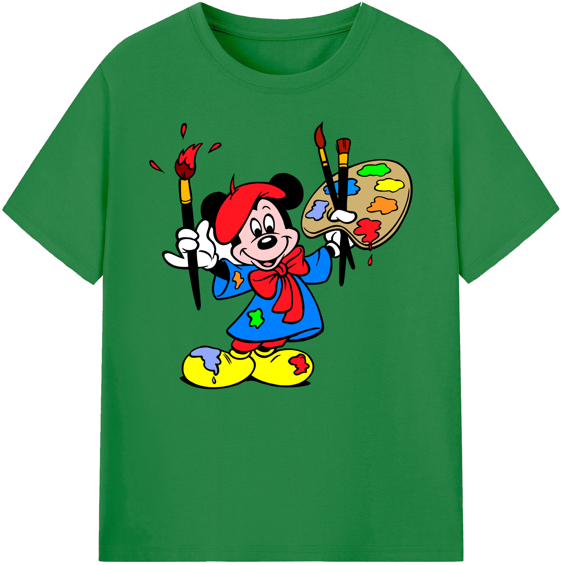 ミッキーマウス Mickey Mouse 綿100％ メンズ半袖Tシャツ｜肌触りやわらか＆通気性