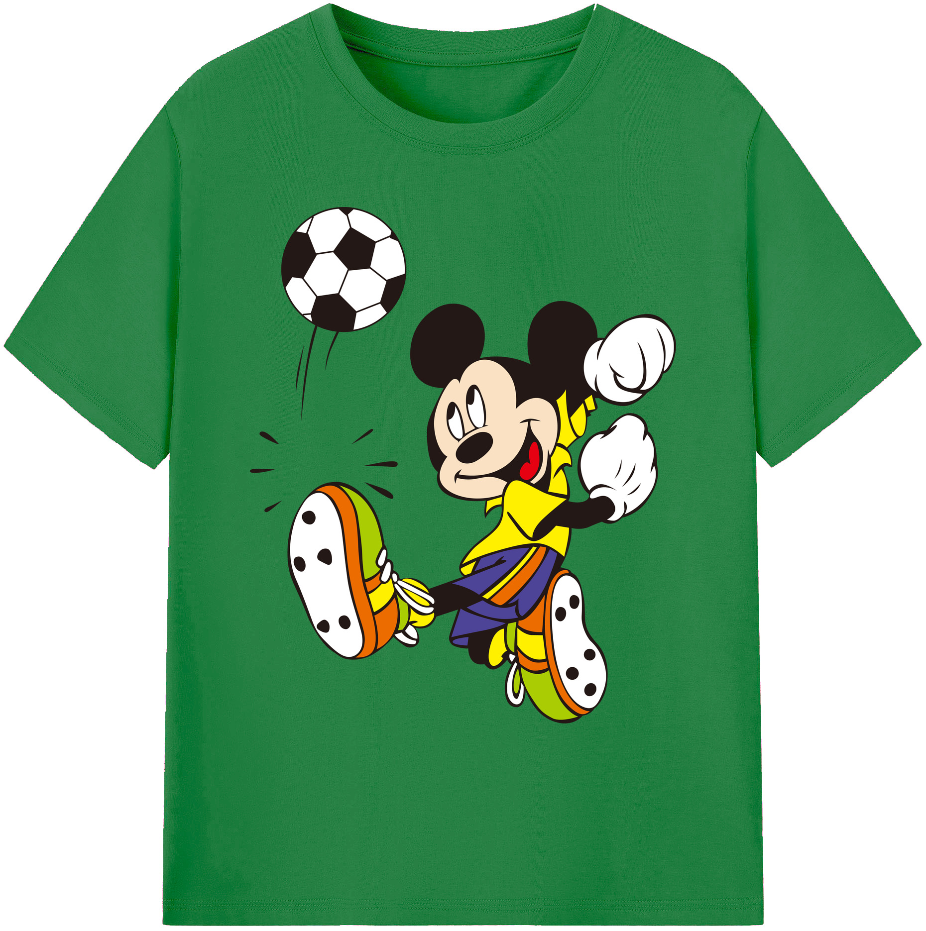 ミッキーマウス Mickey Mouse 綿100％ メンズ半袖Tシャツ｜肌触りやわらか＆通気性