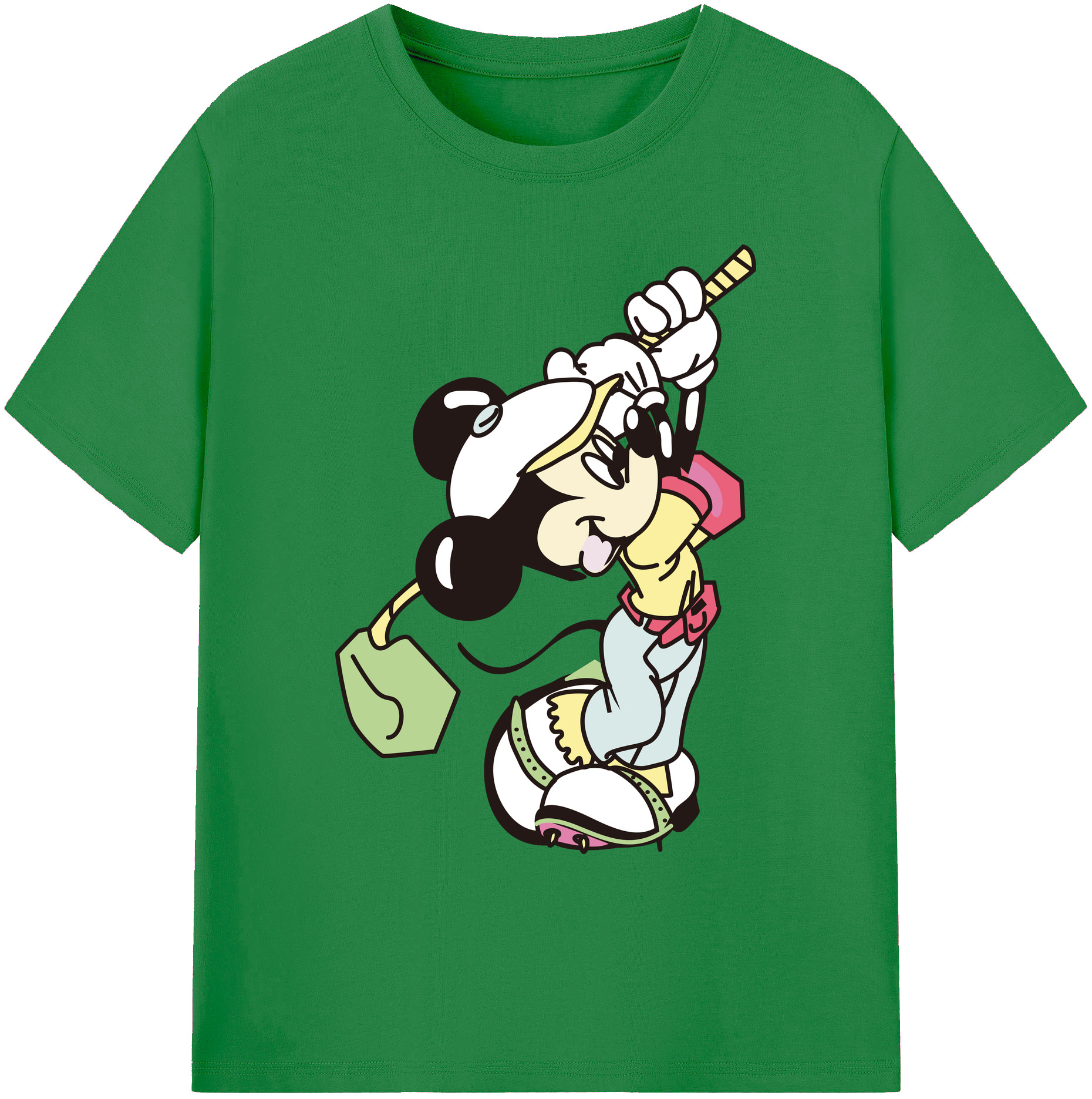 ミッキーマウス Mickey Mouse 綿100％ メンズ半袖Tシャツ｜肌触りやわらか＆通気性
