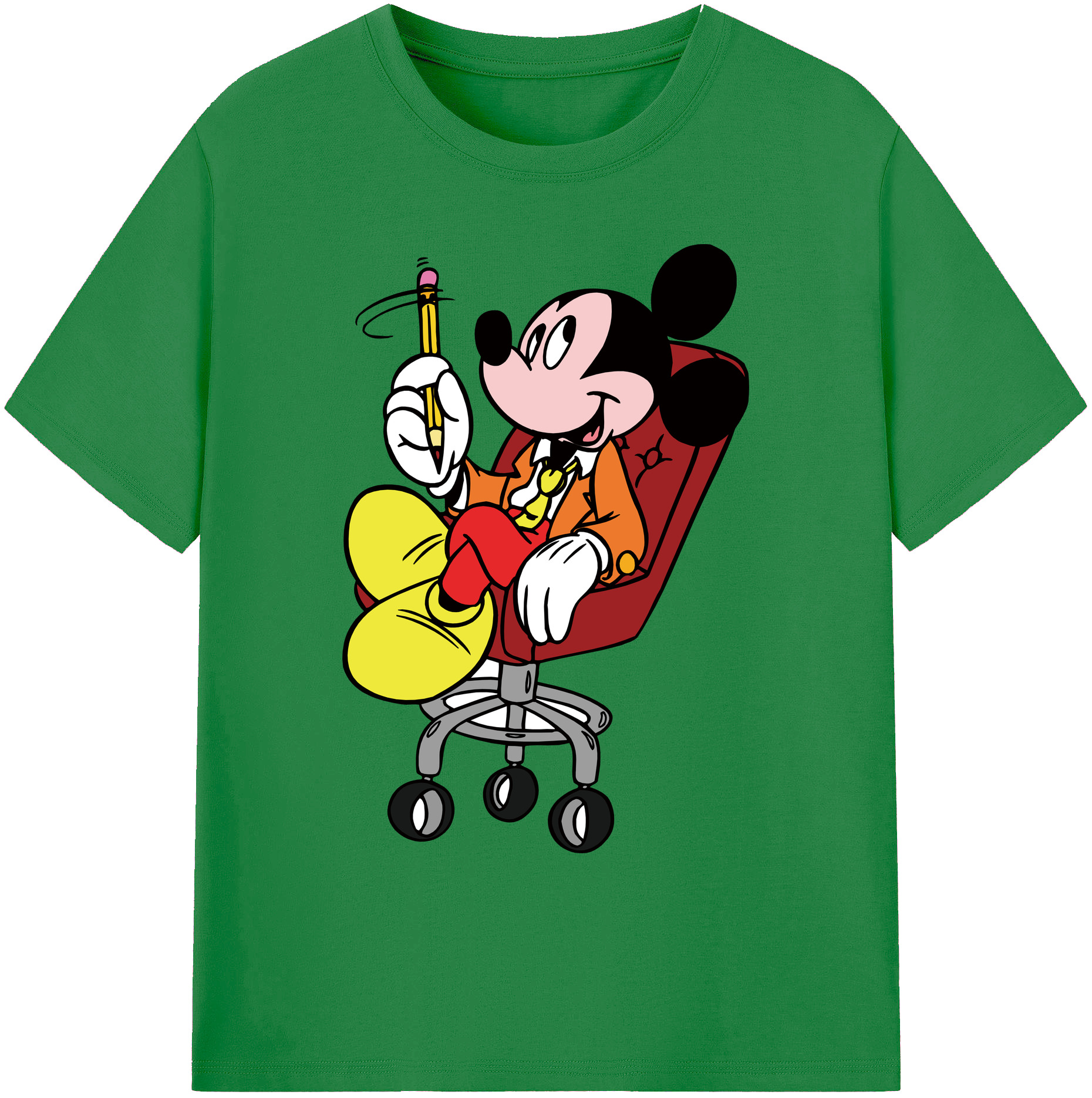 ミッキーマウス Mickey Mouse 綿100％ メンズ半袖Tシャツ｜肌触りやわらか＆通気性
