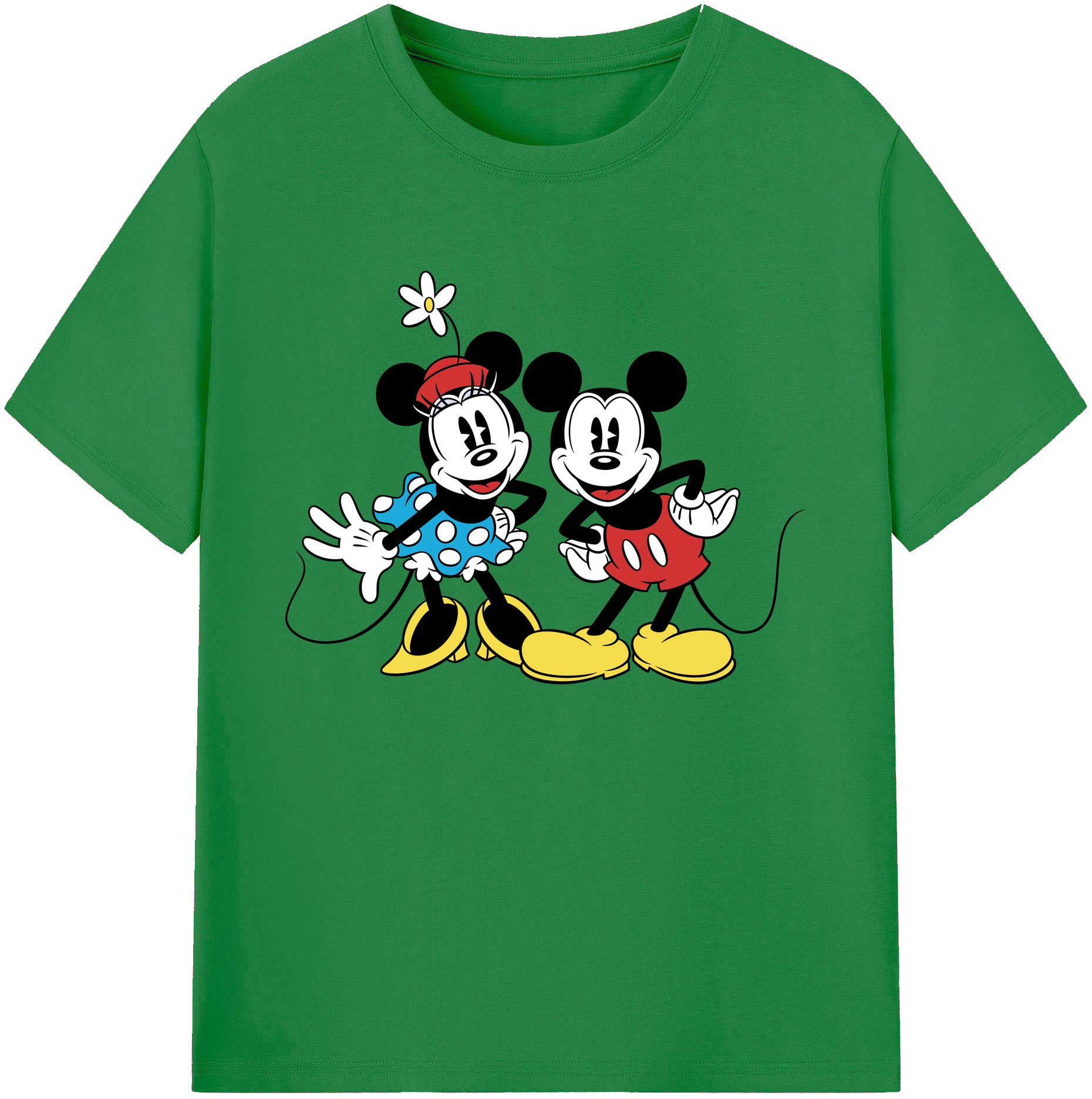 ミッキーマウス Mickey Mouse 綿100％ メンズ半袖Tシャツ｜肌触りやわらか＆通気性