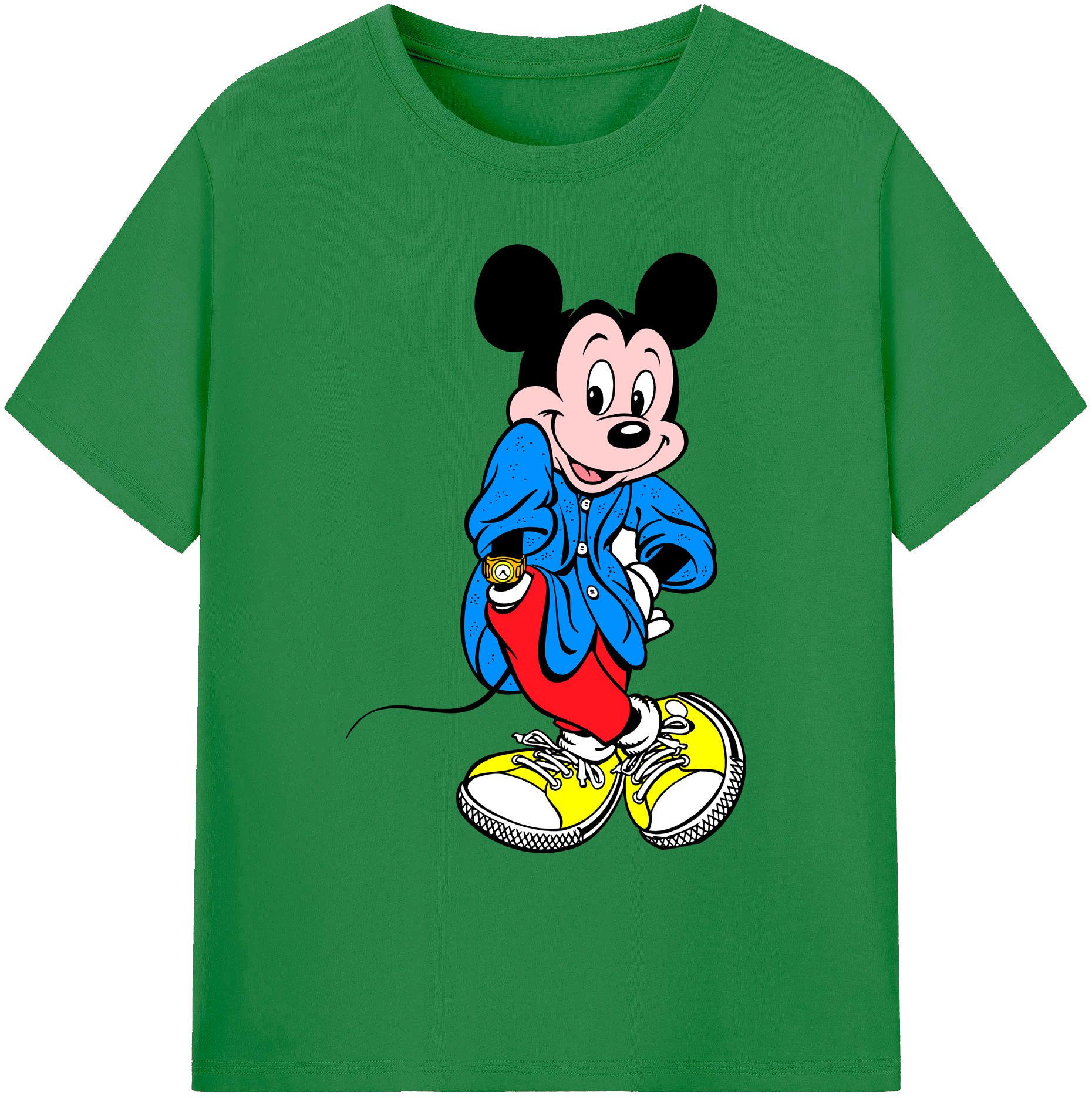 ミッキーマウス Mickey Mouse 綿100％ メンズ半袖Tシャツ｜肌触りやわらか＆通気性