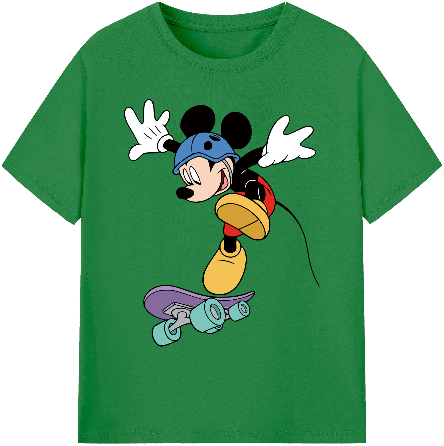 ミッキーマウス Mickey Mouse 綿100％ メンズ半袖Tシャツ｜肌触りやわらか＆通気性
