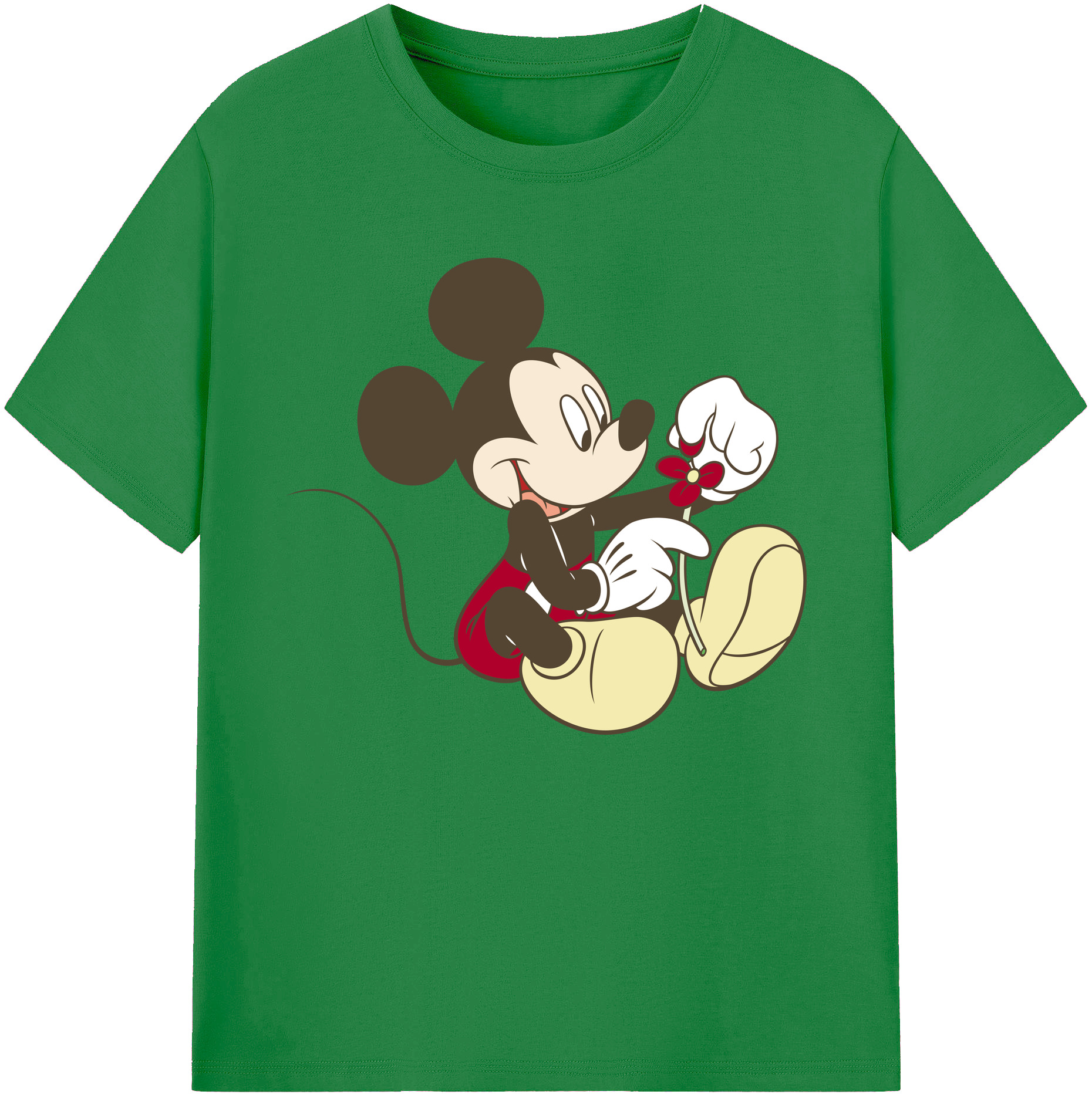 ミッキーマウス Mickey Mouse 綿100％ メンズ半袖Tシャツ｜肌触りやわらか＆通気性