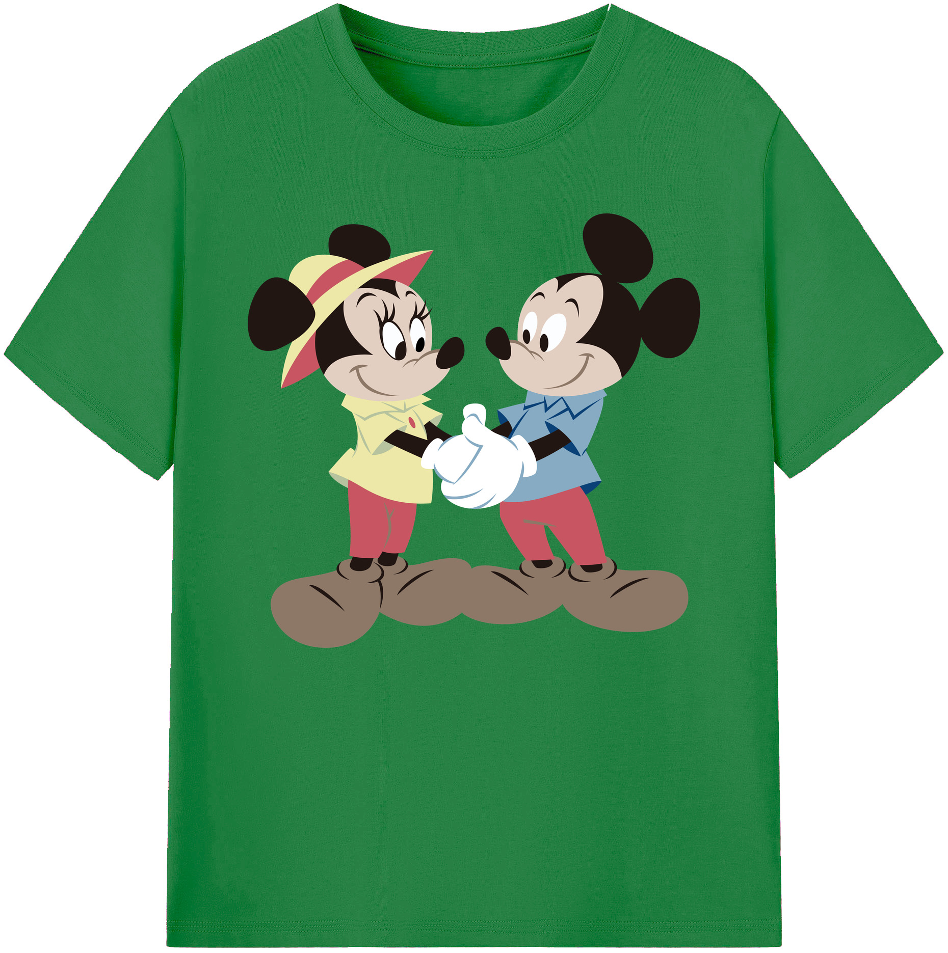 ミッキーマウス Mickey Mouse 綿100％ メンズ半袖Tシャツ｜肌触りやわらか＆通気性