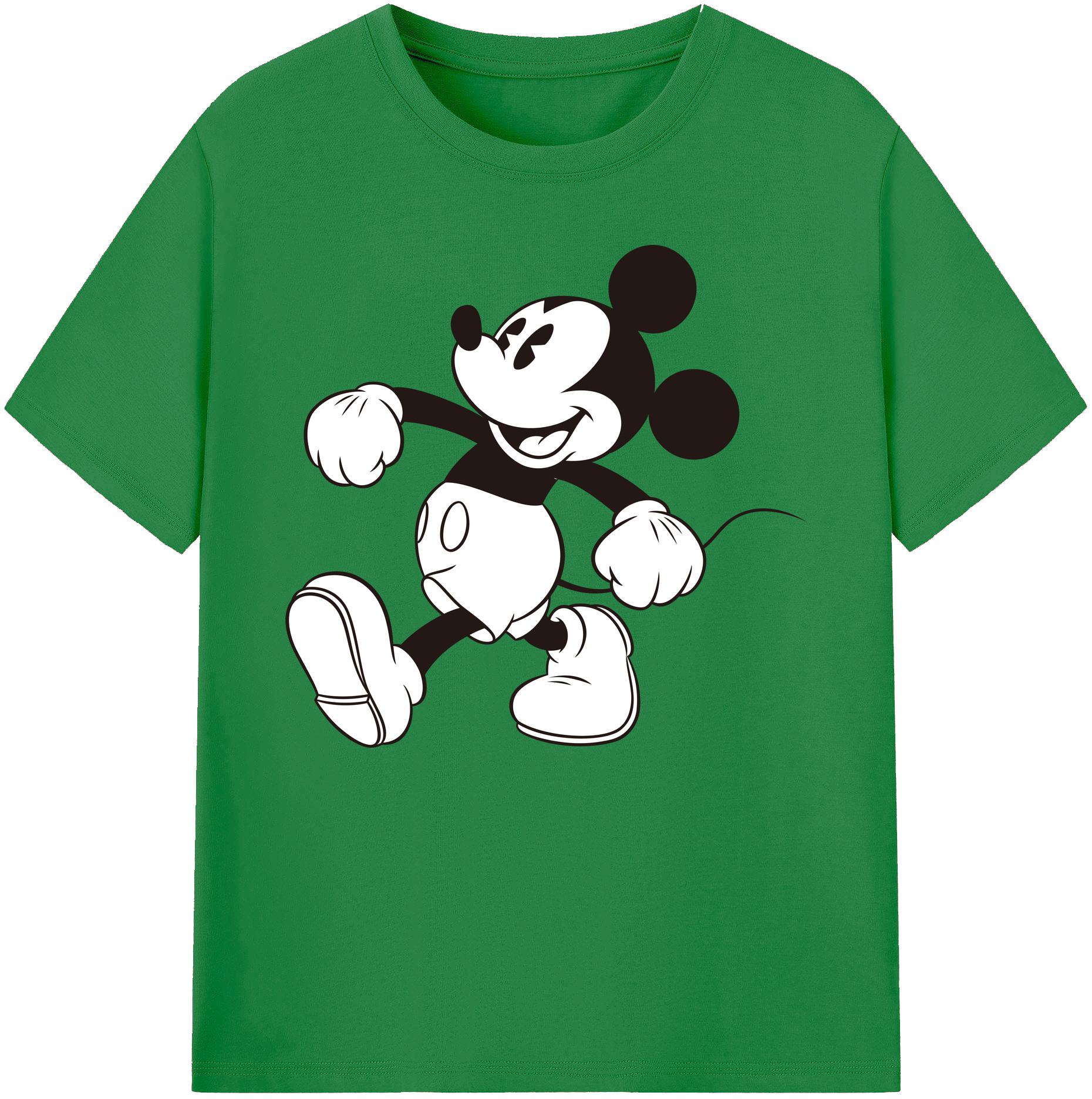 ミッキーマウス Mickey Mouse 綿100％ メンズ半袖Tシャツ｜肌触りやわらか＆通気性