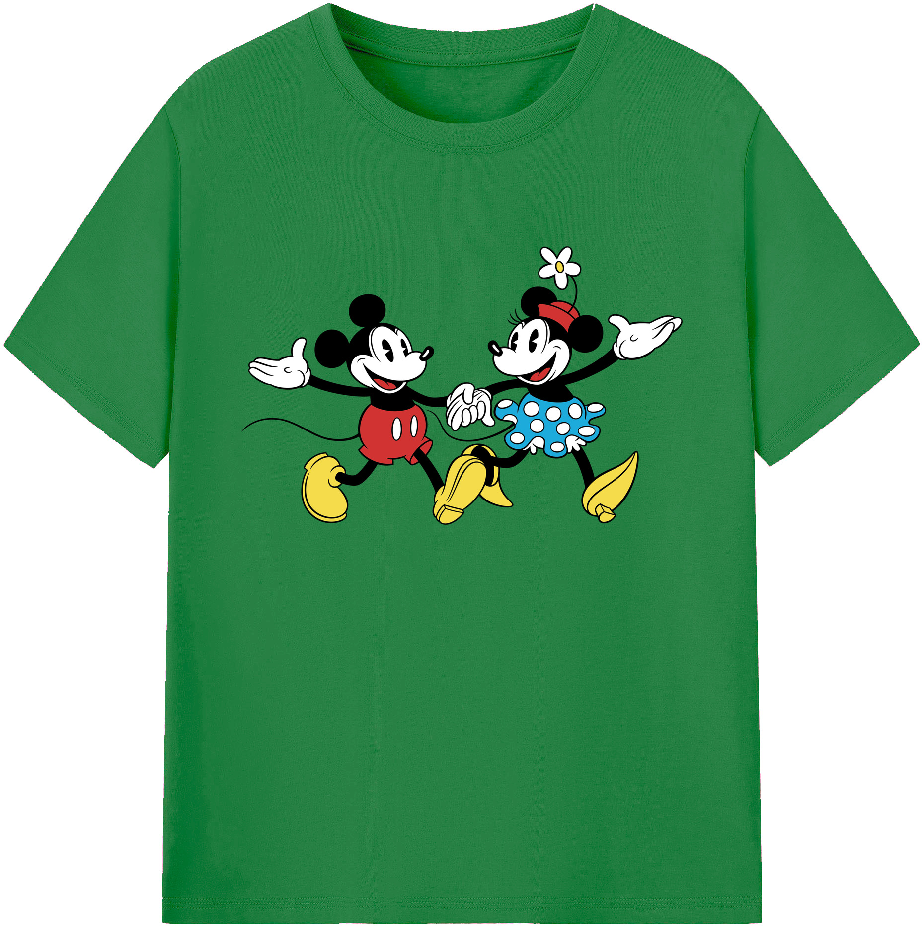 ミッキーマウス Mickey Mouse 綿100％ メンズ半袖Tシャツ｜肌触りやわらか＆通気性