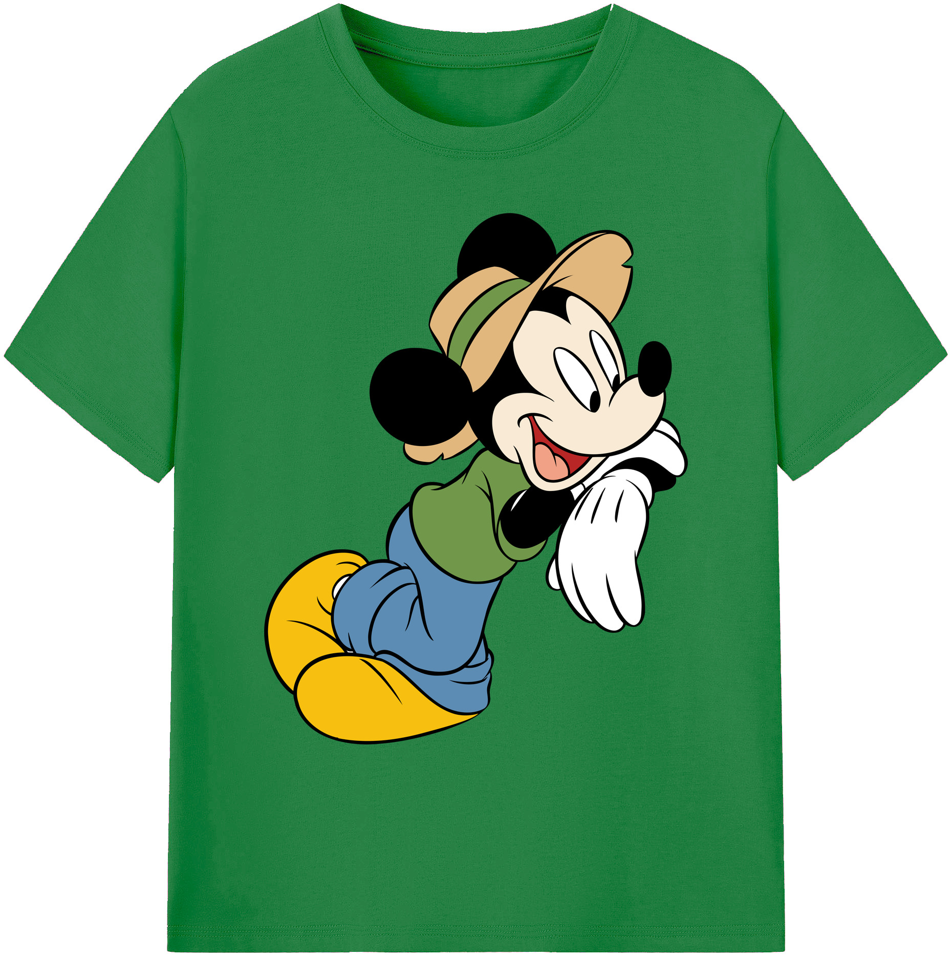 ミッキーマウス Mickey Mouse 綿100％ メンズ半袖Tシャツ｜肌触りやわらか＆通気性