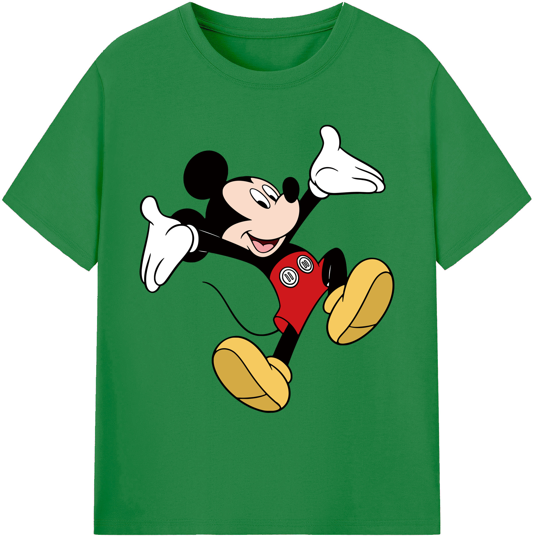 ミッキーマウス Mickey Mouse 綿100％ メンズ半袖Tシャツ｜肌触りやわらか＆通気性