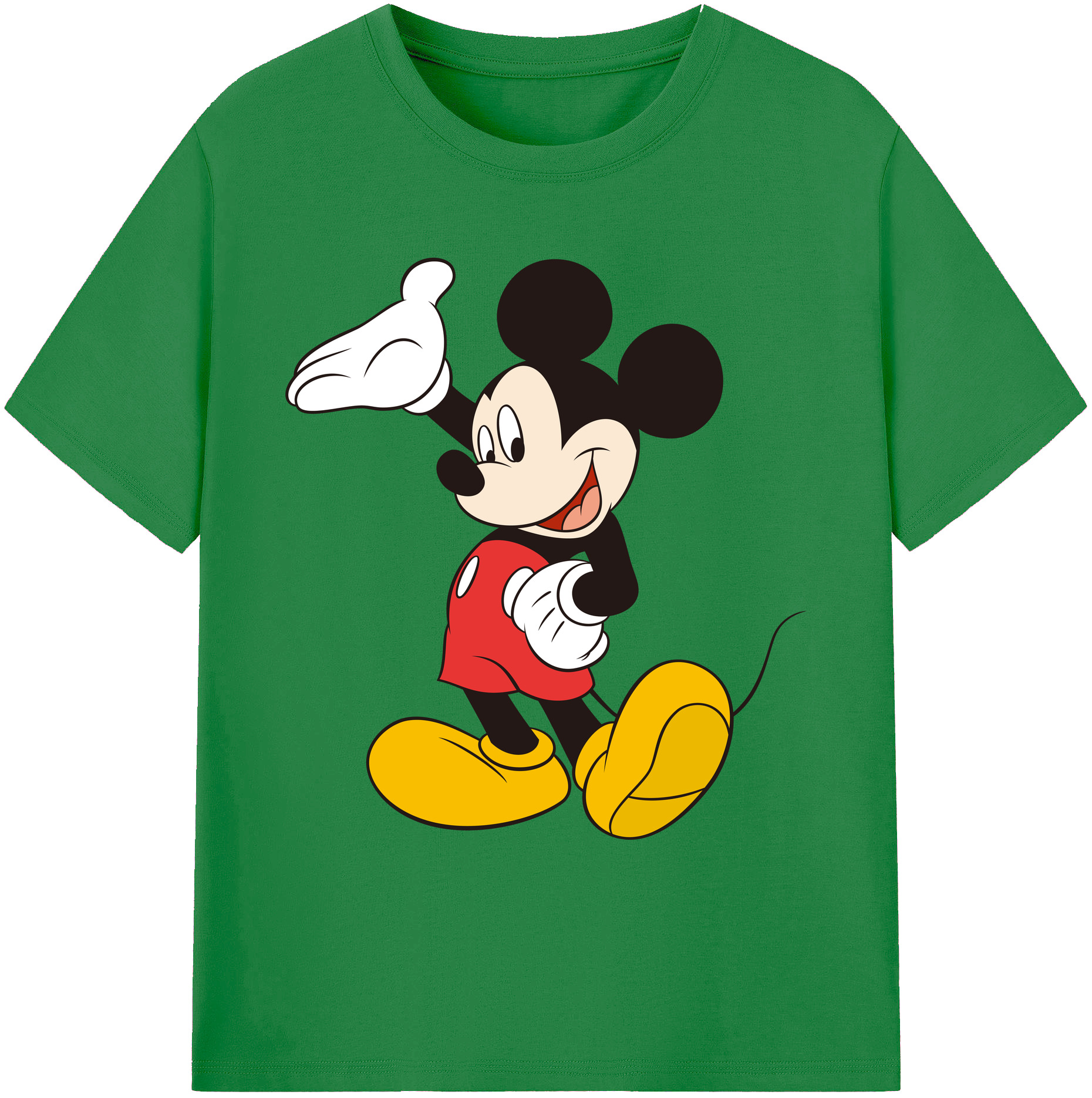 ミッキーマウス Mickey Mouse 綿100％ メンズ半袖Tシャツ｜肌触りやわらか＆通気性