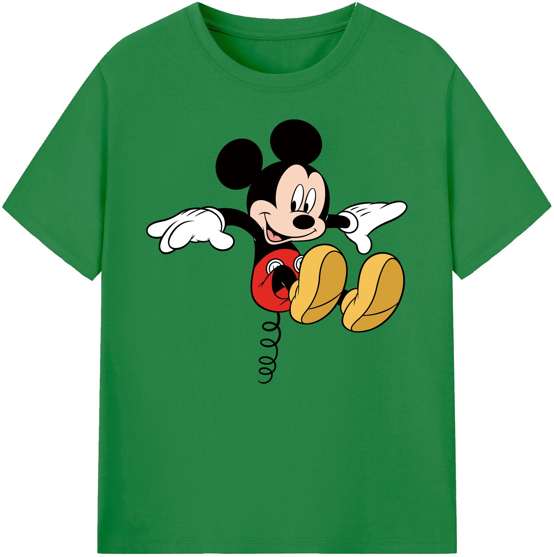 ミッキーマウス Mickey Mouse 綿100％ メンズ半袖Tシャツ｜肌触りやわらか＆通気性