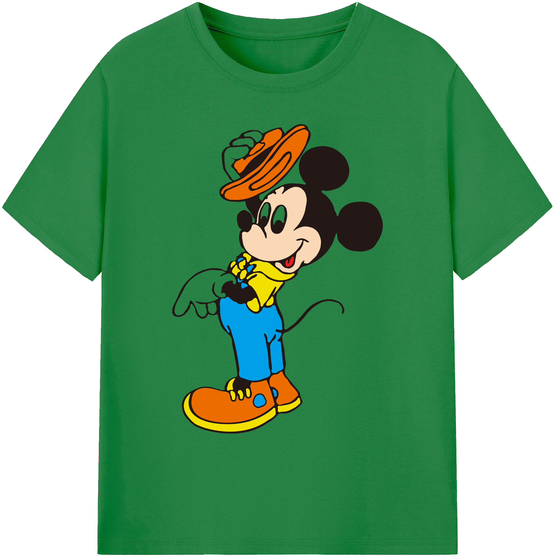 ミッキーマウス Mickey Mouse 綿100％ メンズ半袖Tシャツ｜肌触りやわらか＆通気性