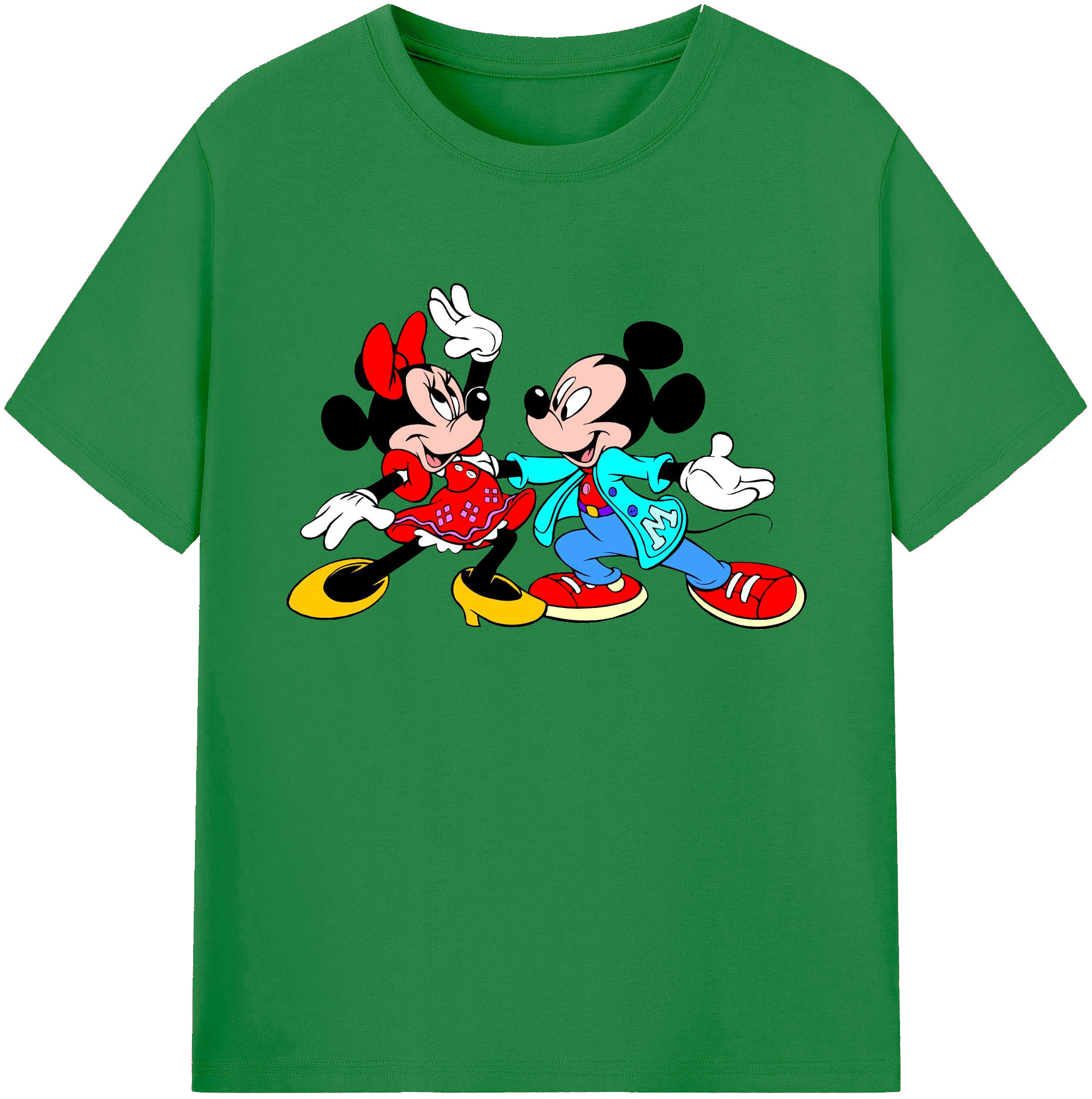 ミッキーマウス Mickey Mouse 綿100％ メンズ半袖Tシャツ｜肌触りやわらか＆通気性