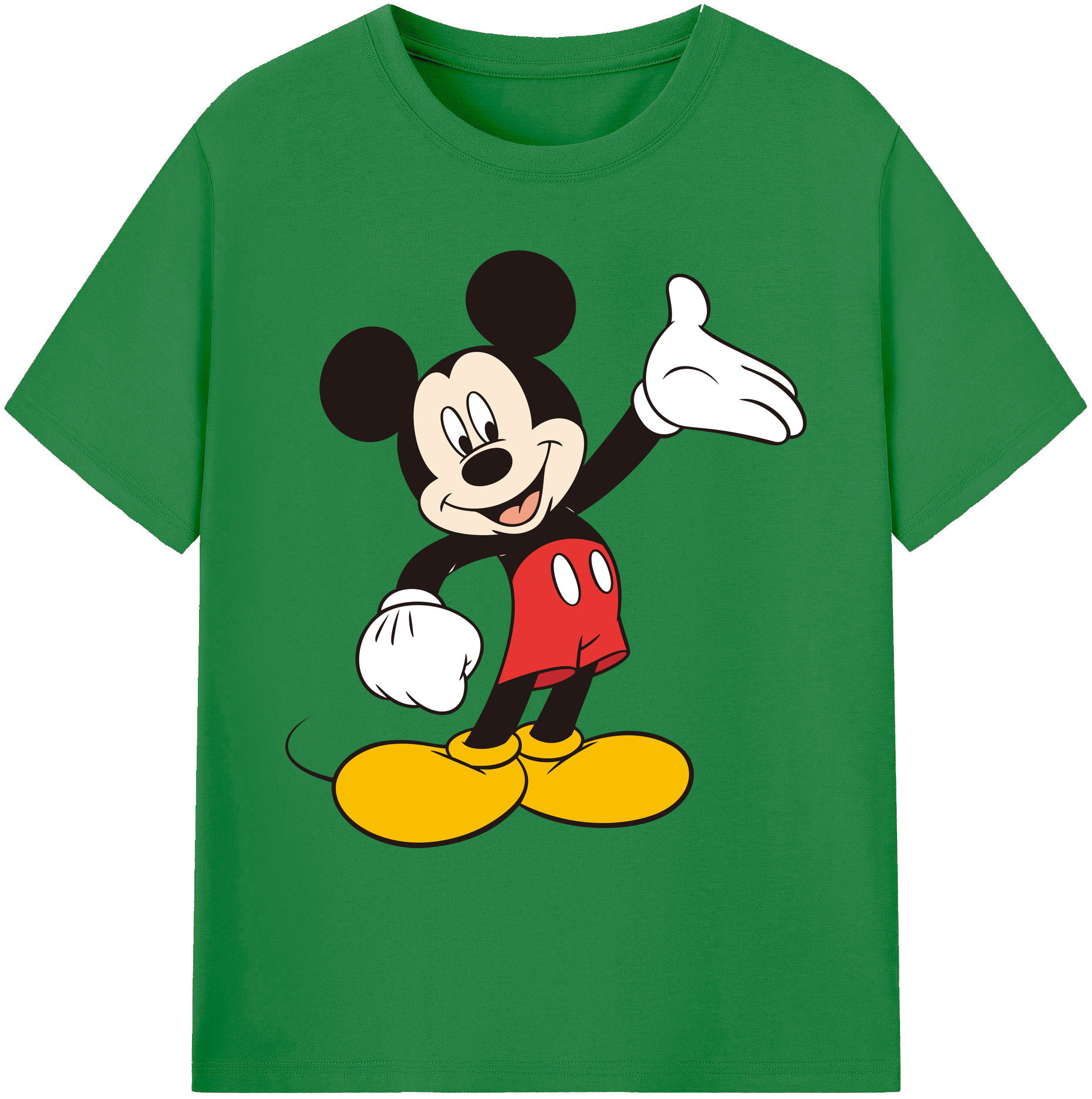 ミッキーマウス Mickey Mouse 綿100％ メンズ半袖Tシャツ｜肌触りやわらか＆通気性