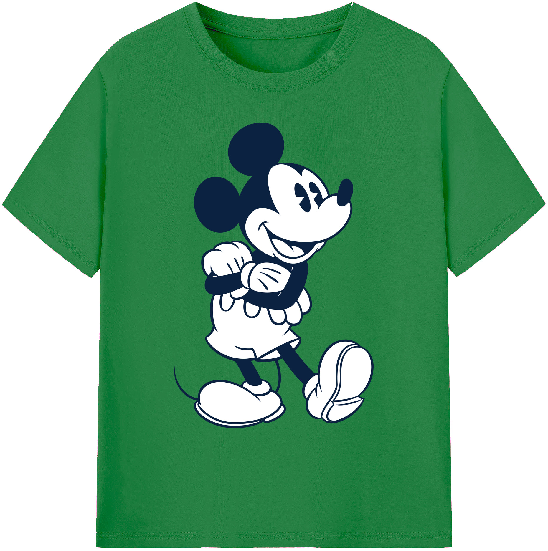 ミッキーマウス Mickey Mouse 綿100％ メンズ半袖Tシャツ｜肌触りやわらか＆通気性