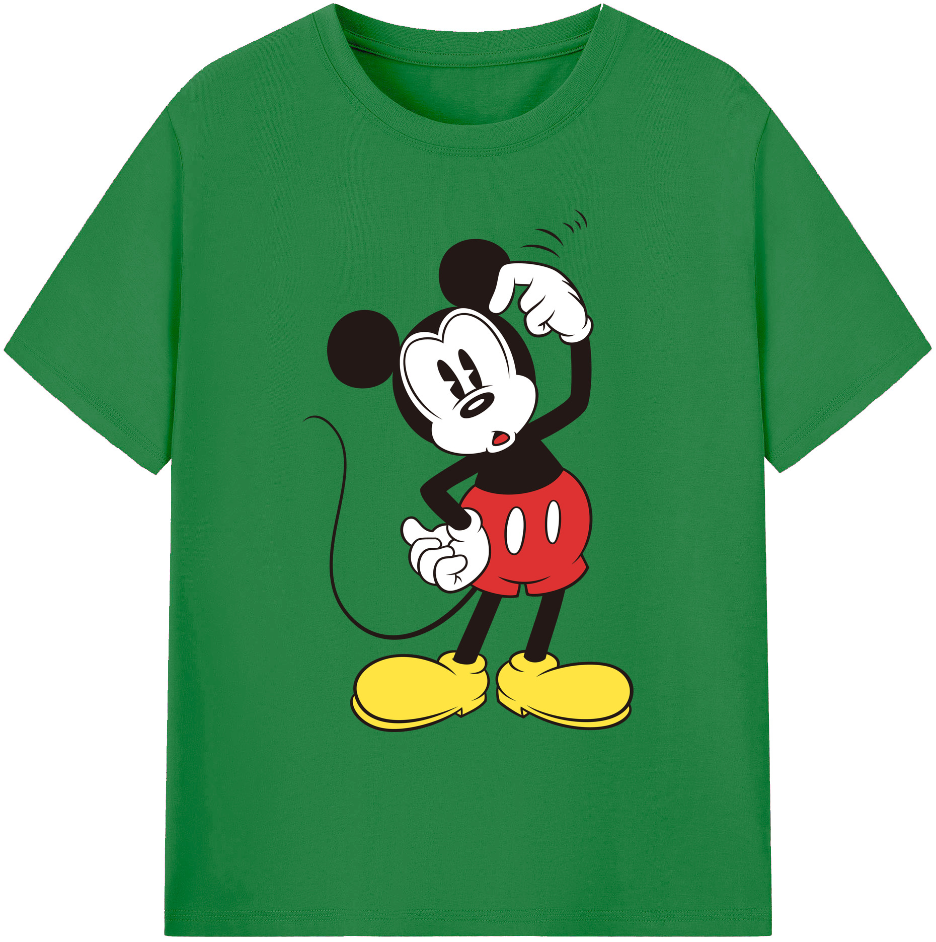 ミッキーマウス Mickey Mouse 綿100％ メンズ半袖Tシャツ｜肌触りやわらか＆通気性
