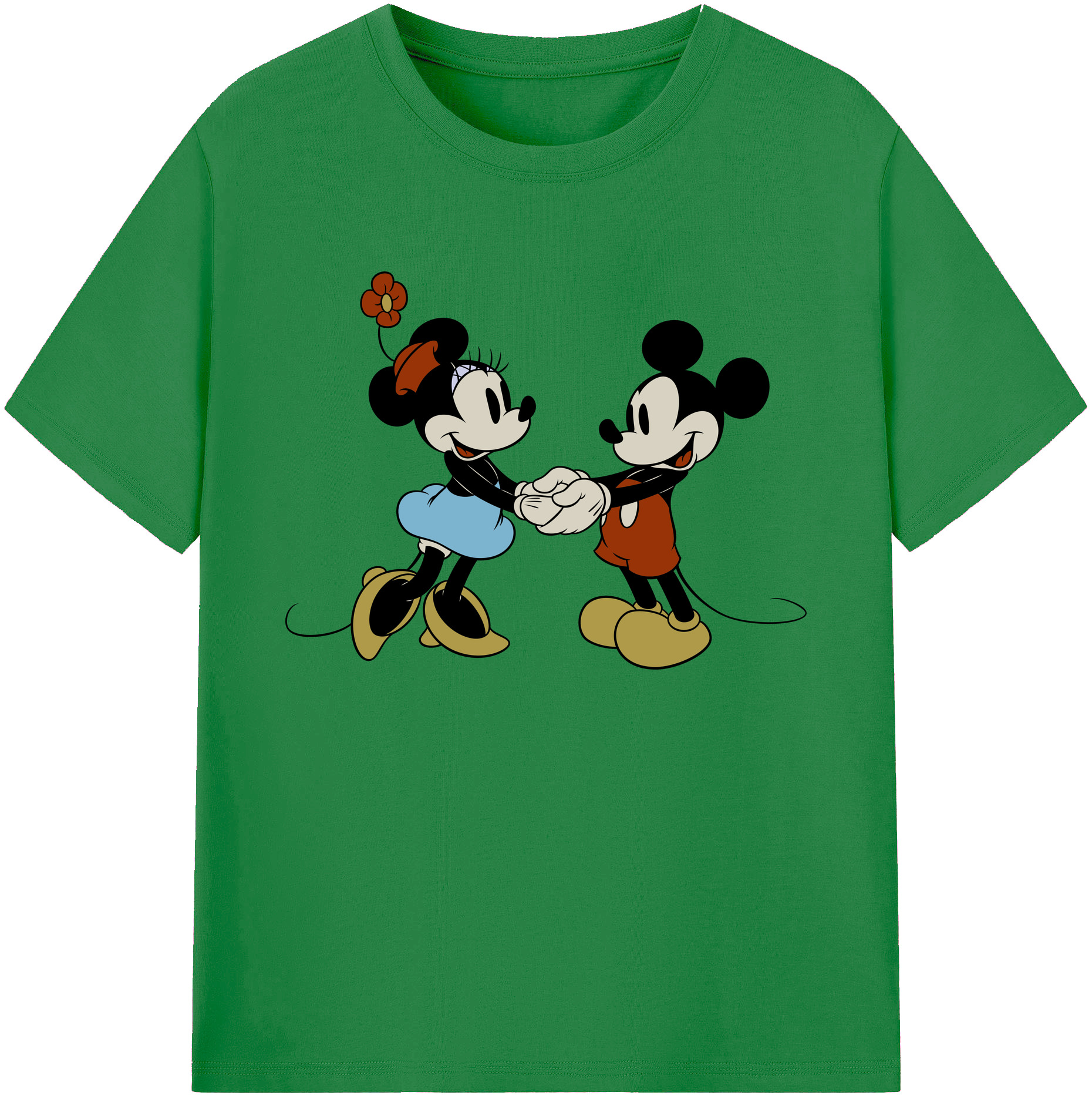 ミッキーマウス Mickey Mouse 綿100％ メンズ半袖Tシャツ｜肌触りやわらか＆通気性