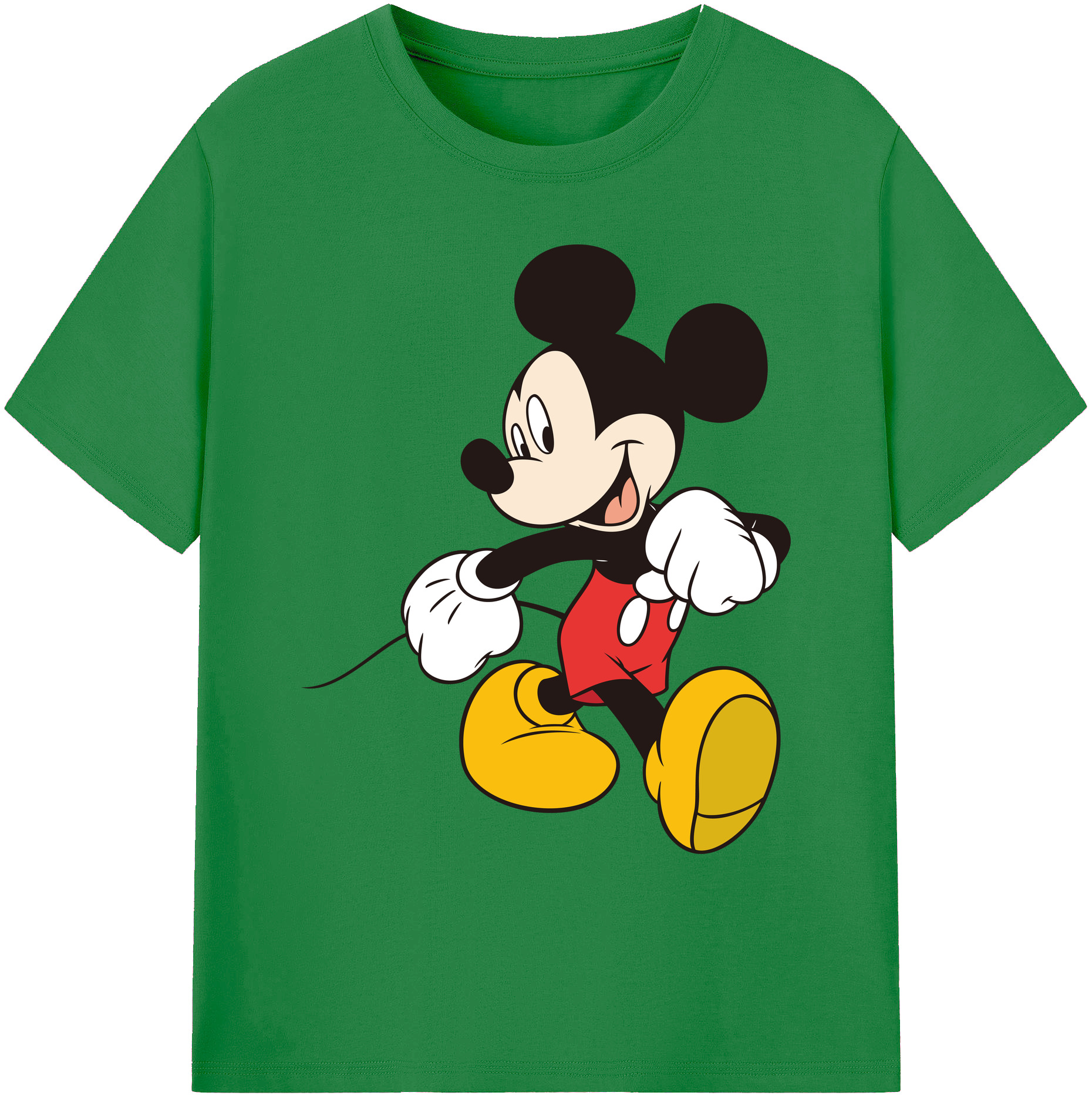 ミッキーマウス Mickey Mouse 綿100％ メンズ半袖Tシャツ｜肌触りやわらか＆通気性