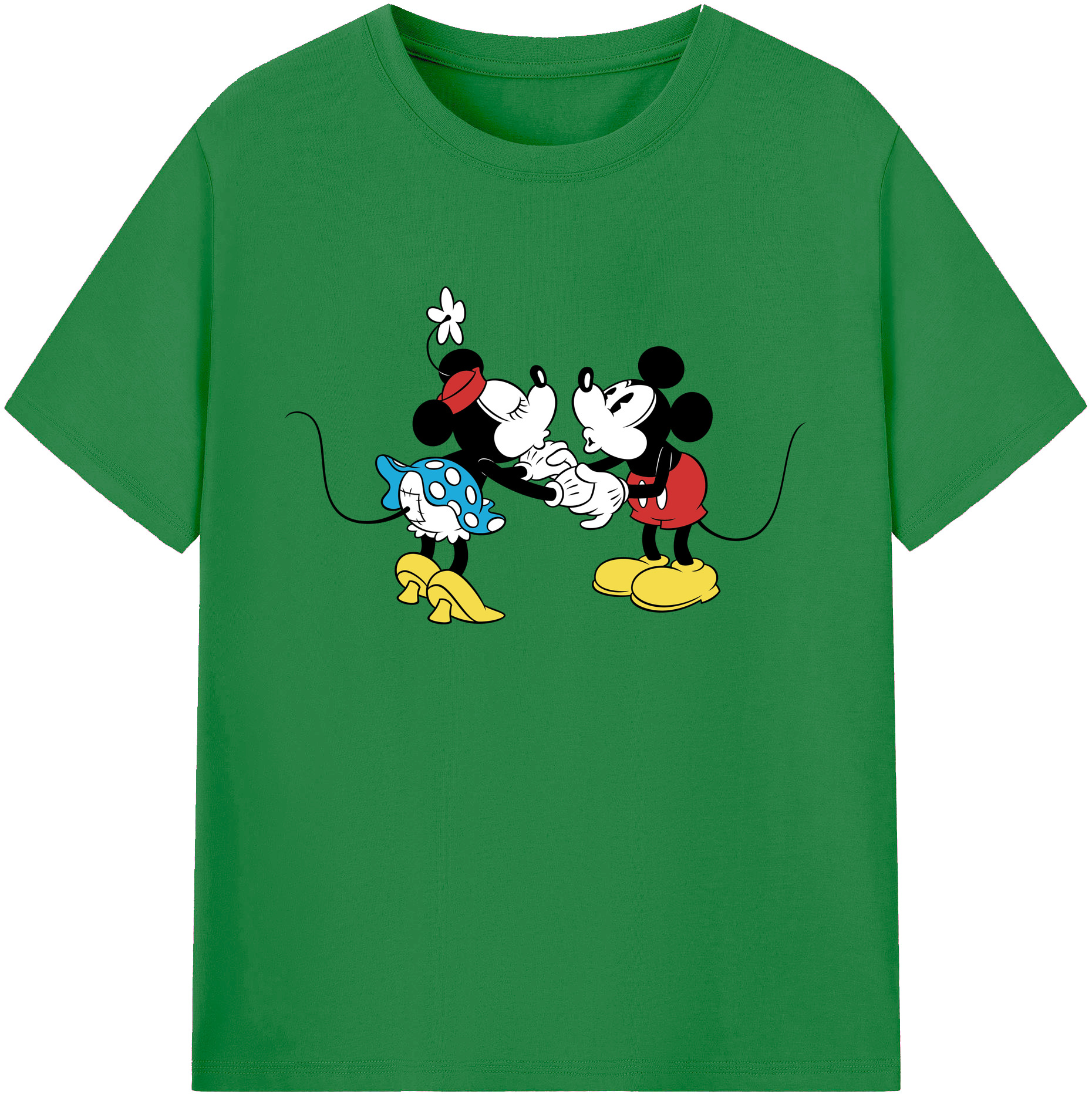 ミッキーマウス Mickey Mouse 綿100％ メンズ半袖Tシャツ｜肌触りやわらか＆通気性