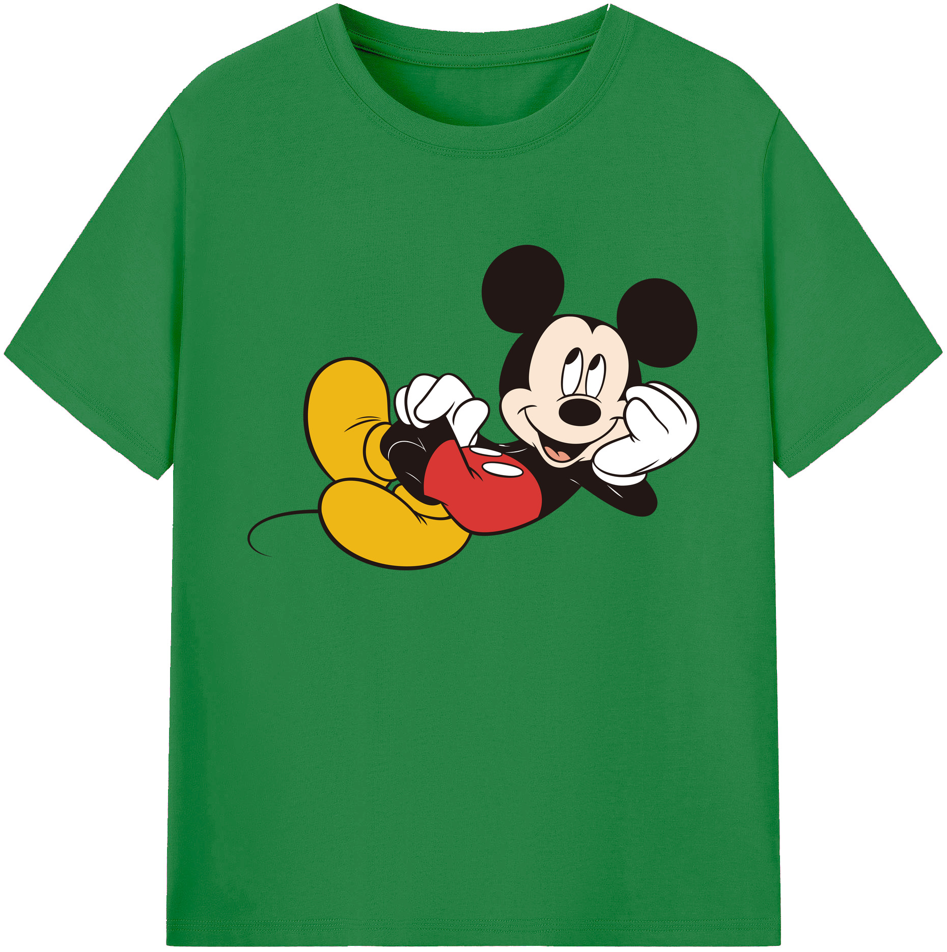 ミッキーマウス Mickey Mouse 綿100％ メンズ半袖Tシャツ｜肌触りやわらか＆通気性