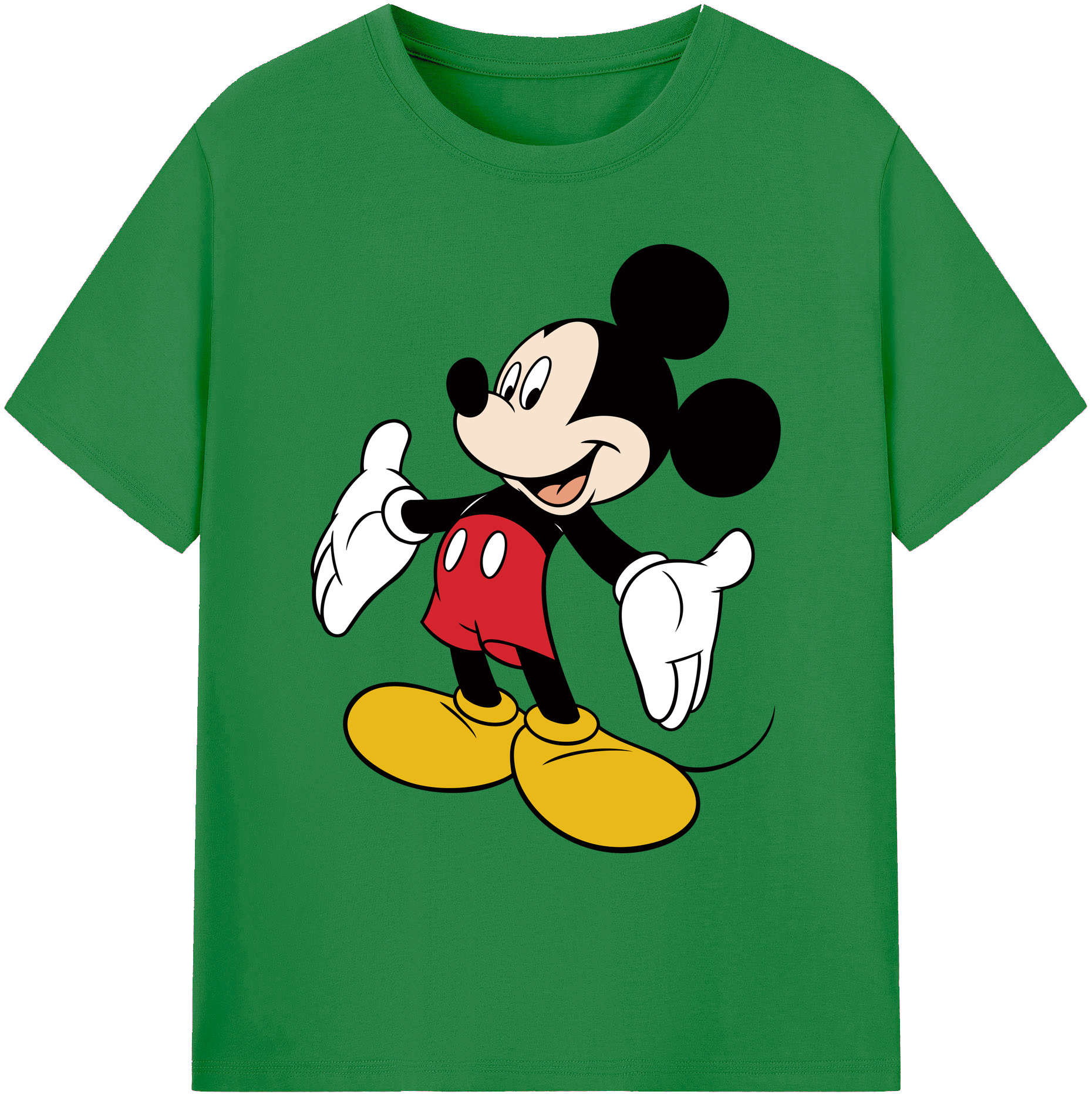 ミッキーマウス Mickey Mouse 綿100％ メンズ半袖Tシャツ｜肌触りやわらか＆通気性