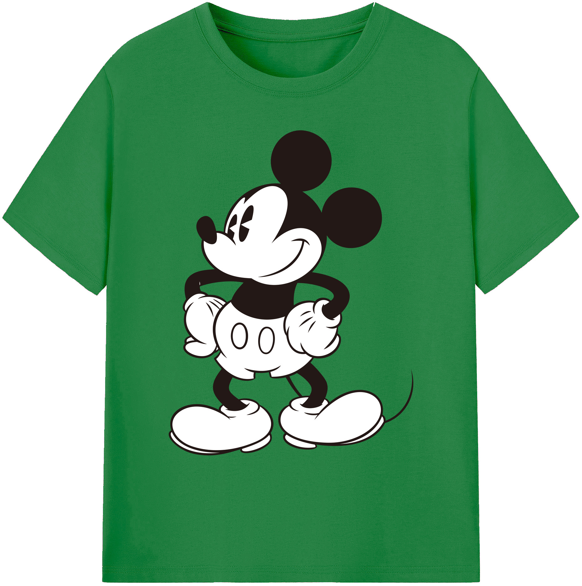 ミッキーマウス Mickey Mouse 綿100％ メンズ半袖Tシャツ｜肌触りやわらか＆通気性