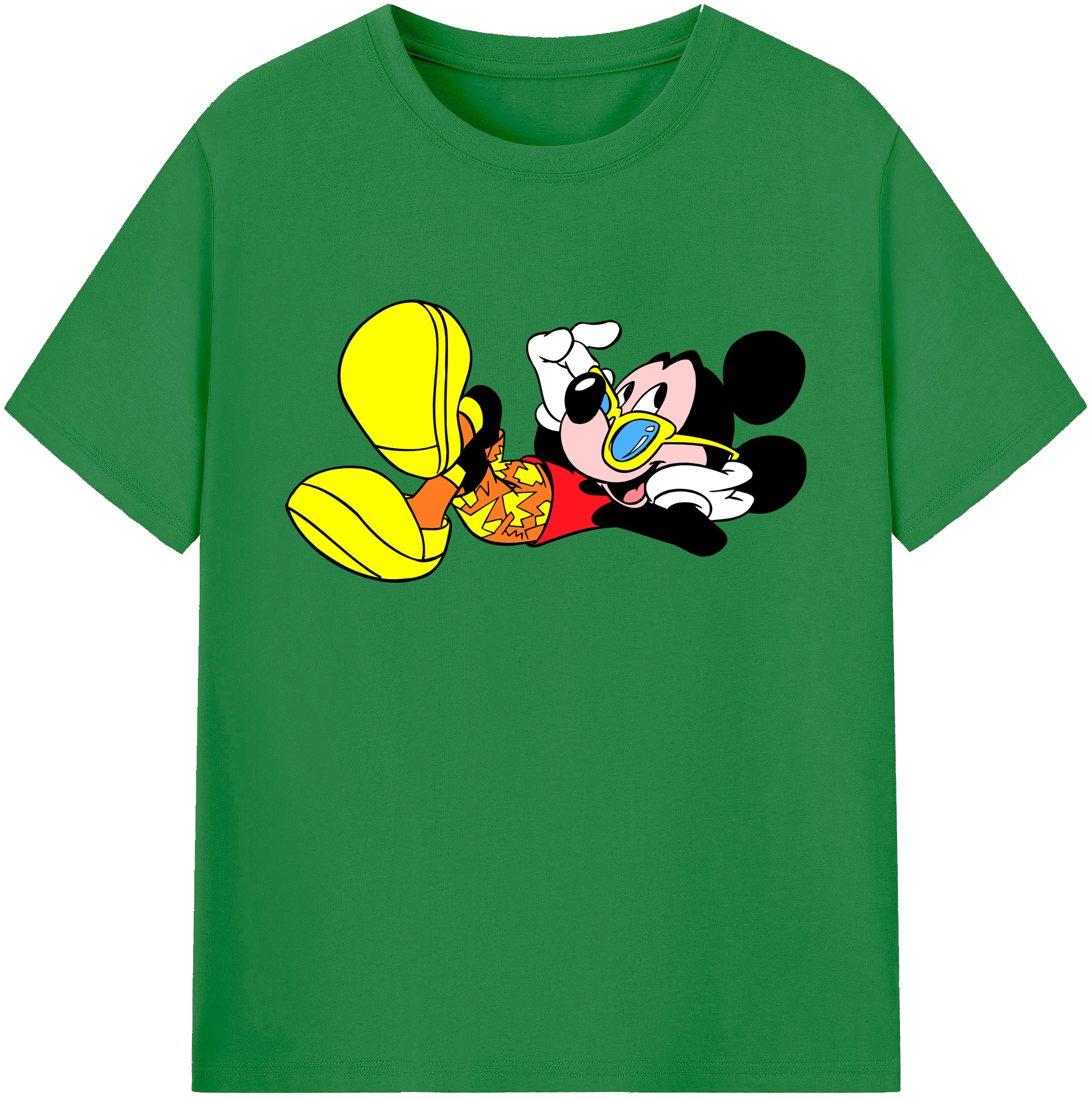 ミッキーマウス Mickey Mouse 綿100％ メンズ半袖Tシャツ｜肌触りやわらか＆通気性