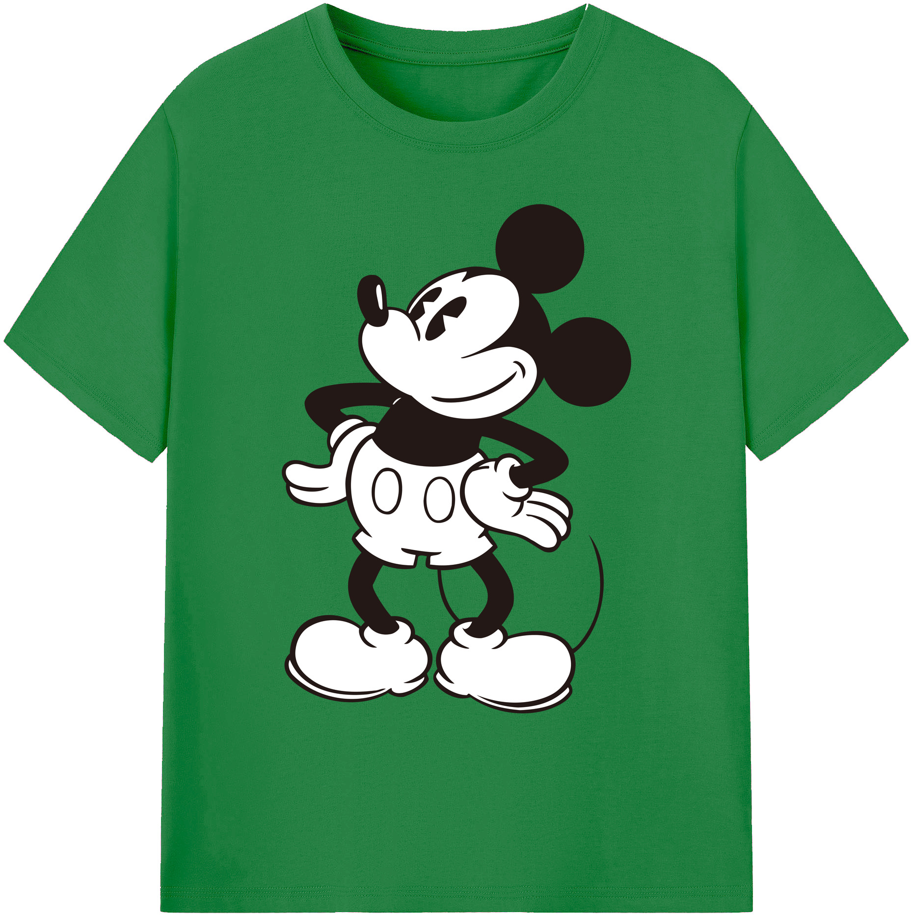 ミッキーマウス Mickey Mouse 綿100％ メンズ半袖Tシャツ｜肌触りやわらか＆通気性