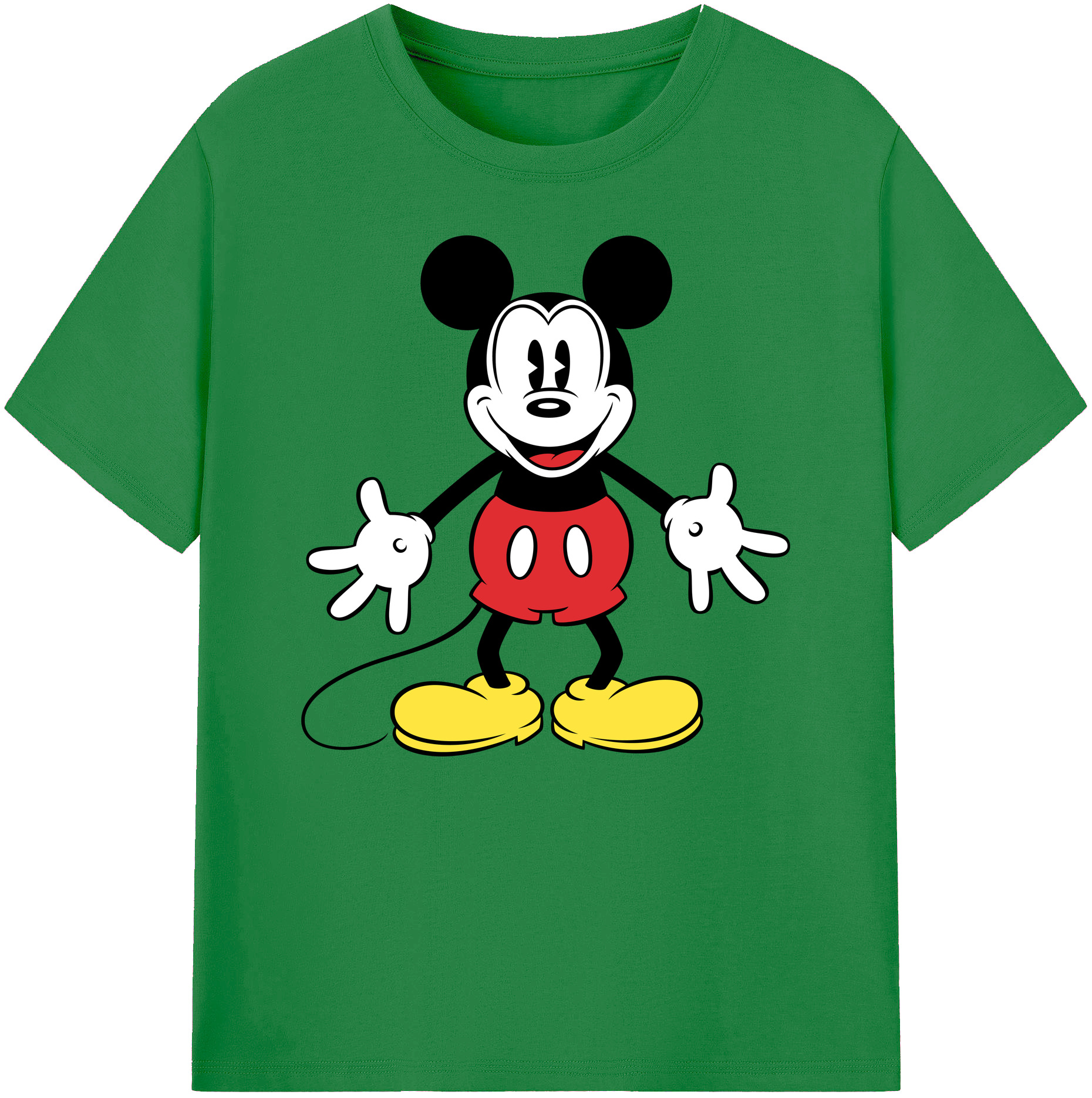 ミッキーマウス Mickey Mouse 綿100％ メンズ半袖Tシャツ｜肌触りやわらか＆通気性