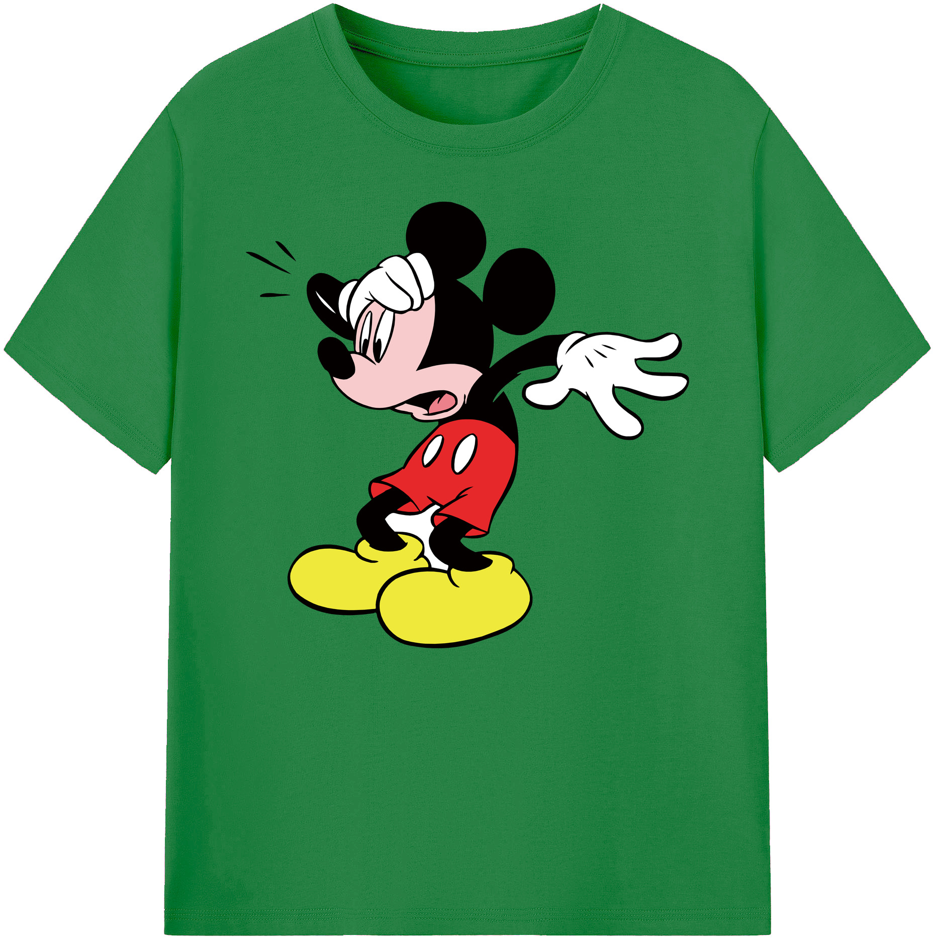 ミッキーマウス Mickey Mouse 綿100％ メンズ半袖Tシャツ｜肌触りやわらか＆通気性
